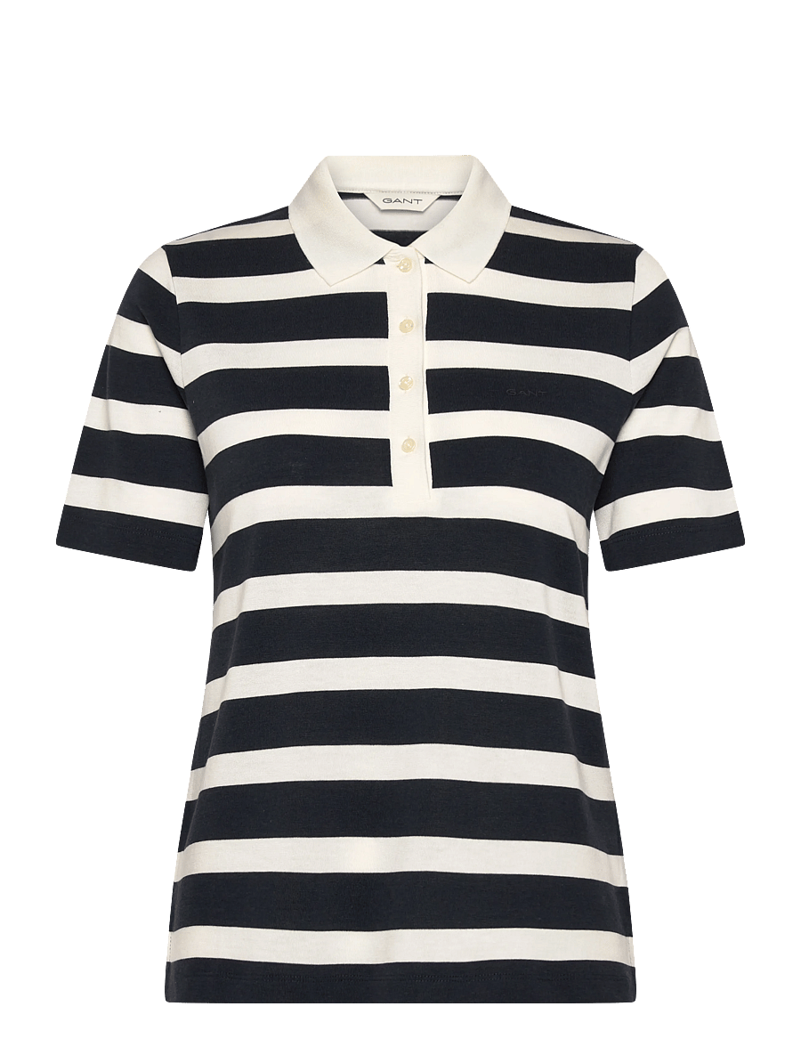 Gant - REG STRIPED SS POLO - polo marškinėliai - evening blue - 1