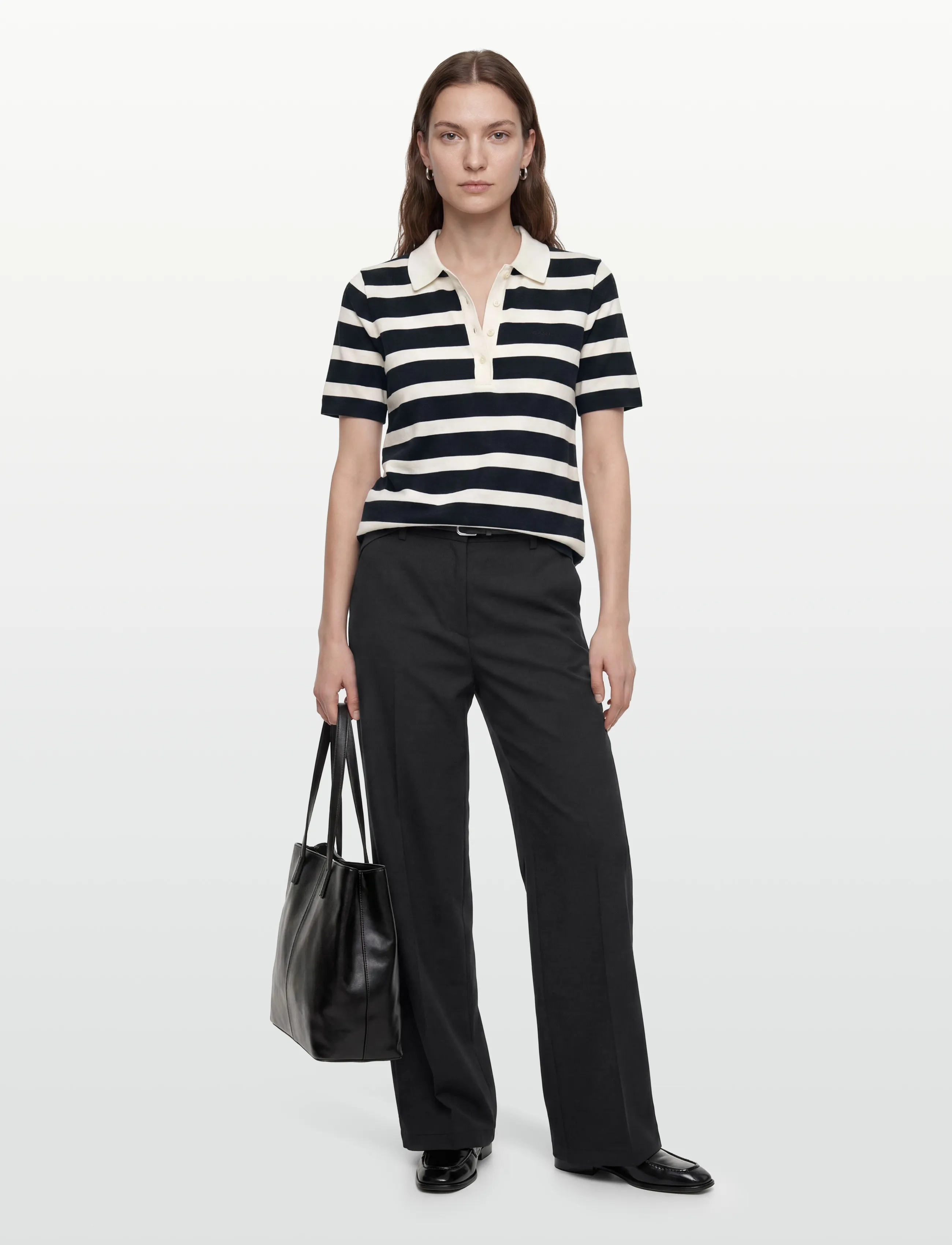 Gant REG STRIPED SS POLO - T-shirts & Toppar - EVENING BLUE / navy
