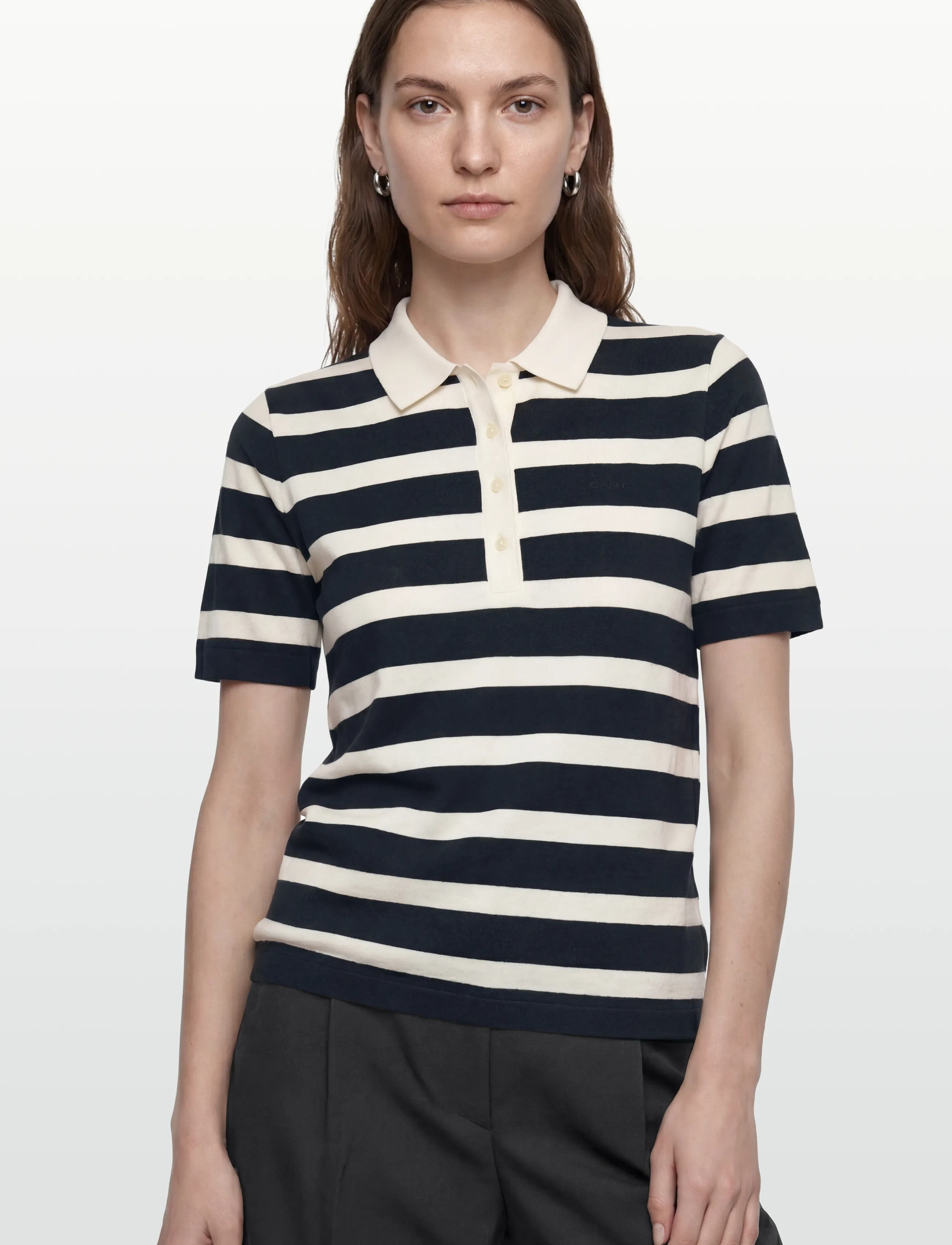 Gant - REG STRIPED SS POLO - poloer - evening blue - 3