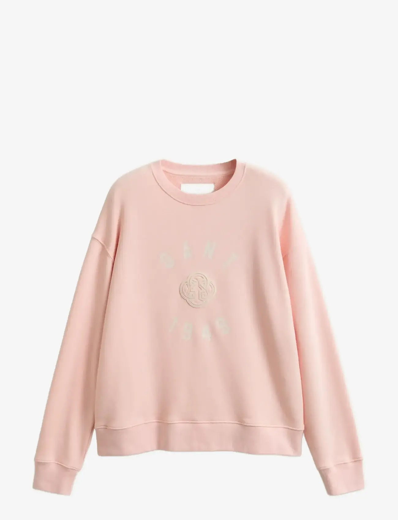 GANT - GRAPHIC C-NECK SWEATER - modetrends - apricot pink - 1