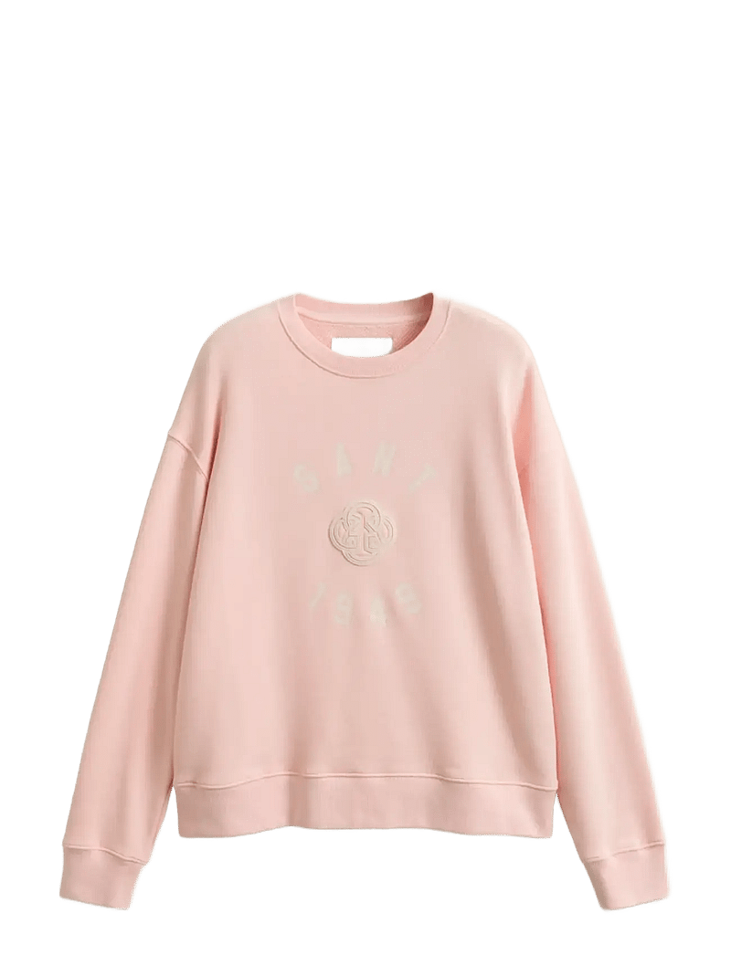 GANT - GRAPHIC C-NECK SWEATER - modetrends - apricot pink - 1