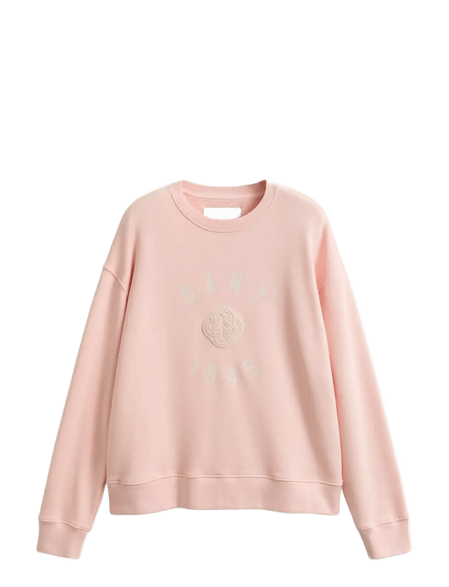 Gant - GRAPHIC C-NECK SWEATER - dressipluusid - apricot pink - 1