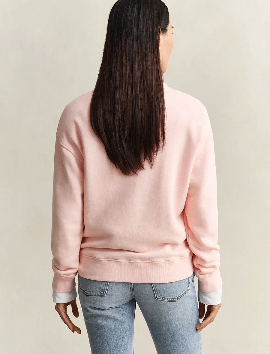 Gant - GRAPHIC C-NECK SWEATER - dressipluusid - apricot pink - 2