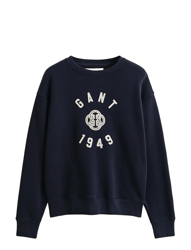 GANT - GRAPHIC C-NECK SWEATER - modetrender - evening blue - 1