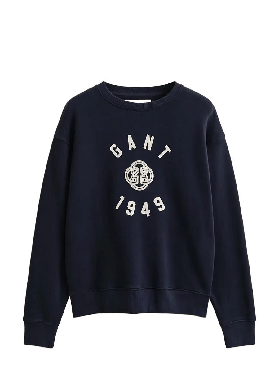 Gant - GRAPHIC C-NECK SWEATER - sweatshirts - evening blue - 1