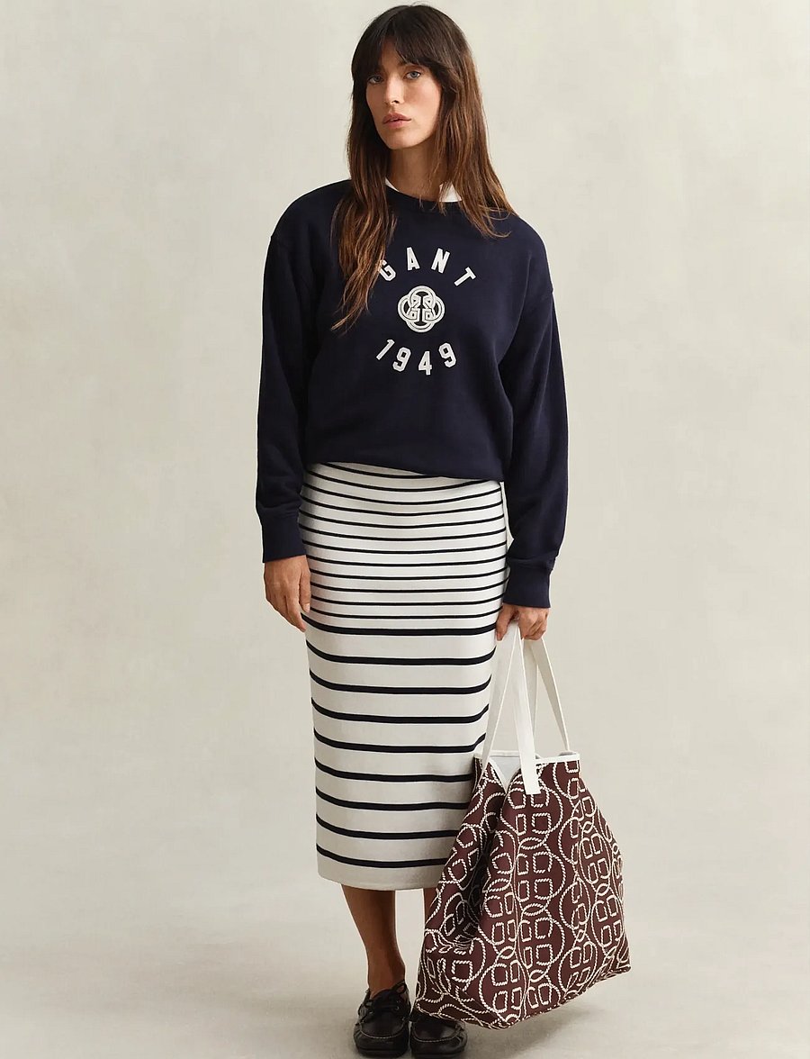 Gant - GRAPHIC C-NECK SWEATER - sweatshirts - evening blue - 4