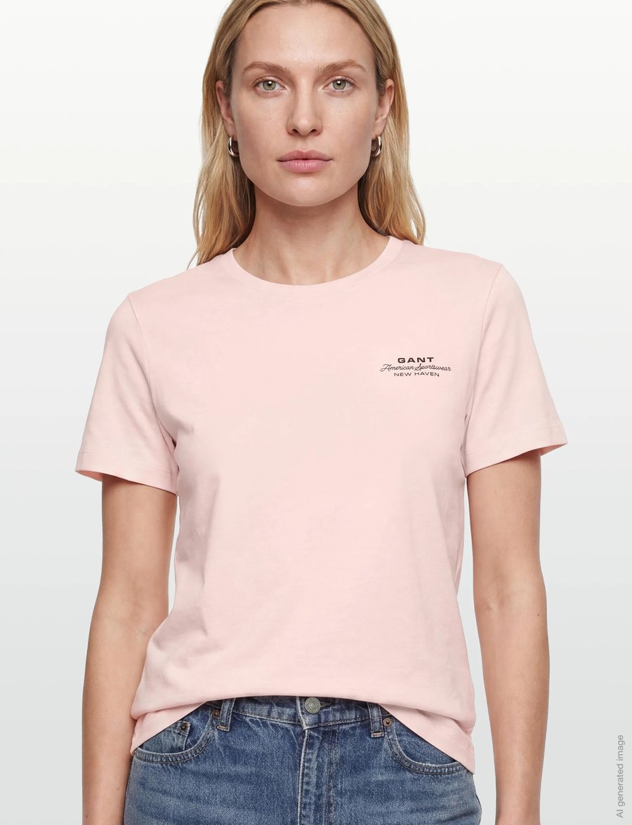 Gant - REG GRAPHIC PRINT SS T-SHIRT - t-shirts - apricot pink - 3