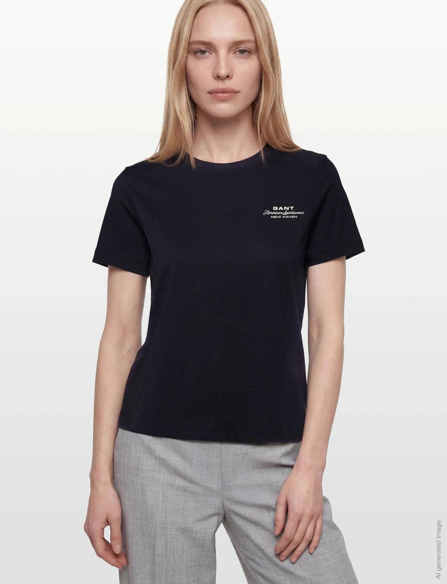 Gant - REG GRAPHIC PRINT SS T-SHIRT - t-shirts - evening blue - 3