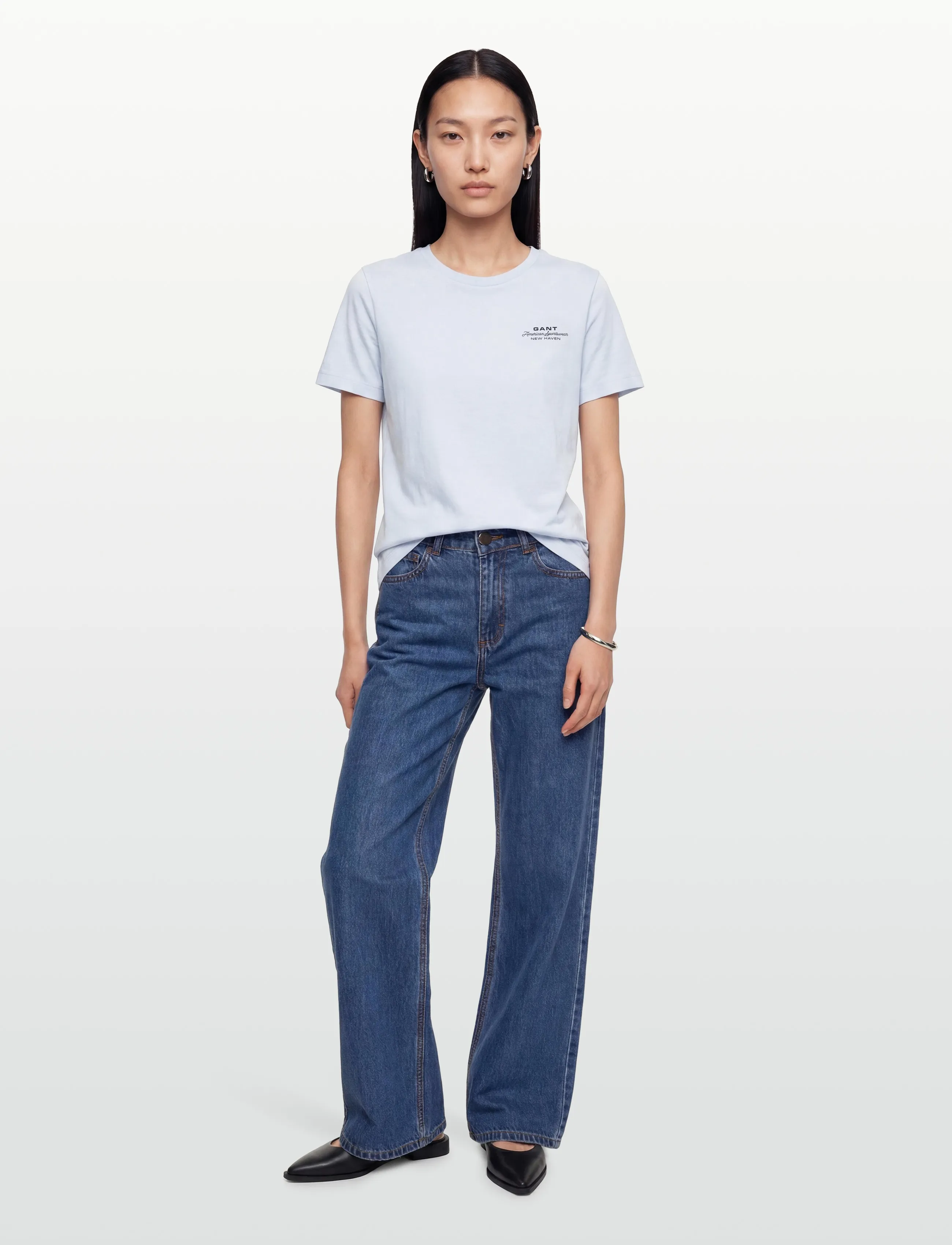 GANT REG GRAPHIC PRINT SS T-SHIRT - T-Shirts & Tops - LIGHT BLUE / blue