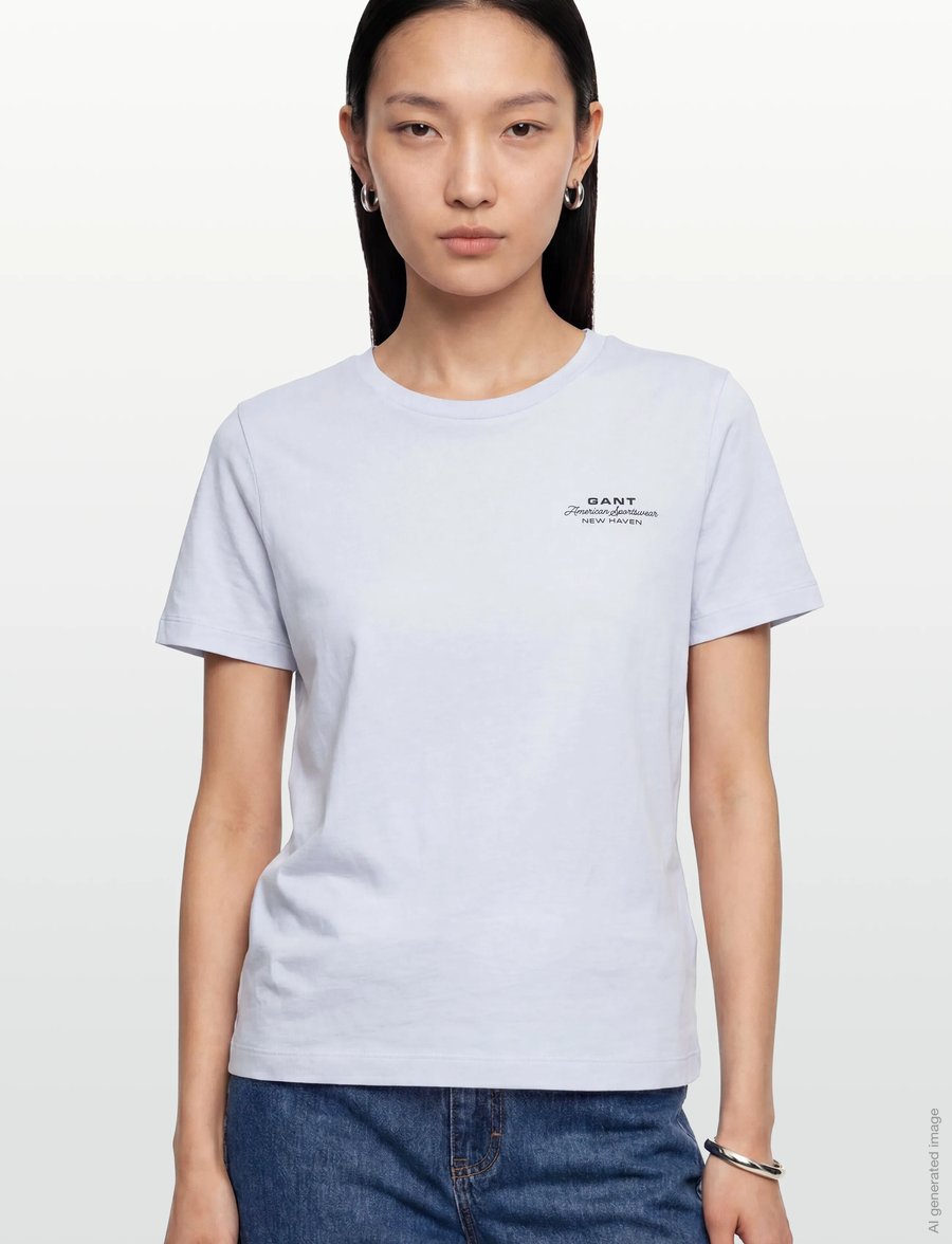 Gant - REG GRAPHIC PRINT SS T-SHIRT - t-shirts - light blue - 3