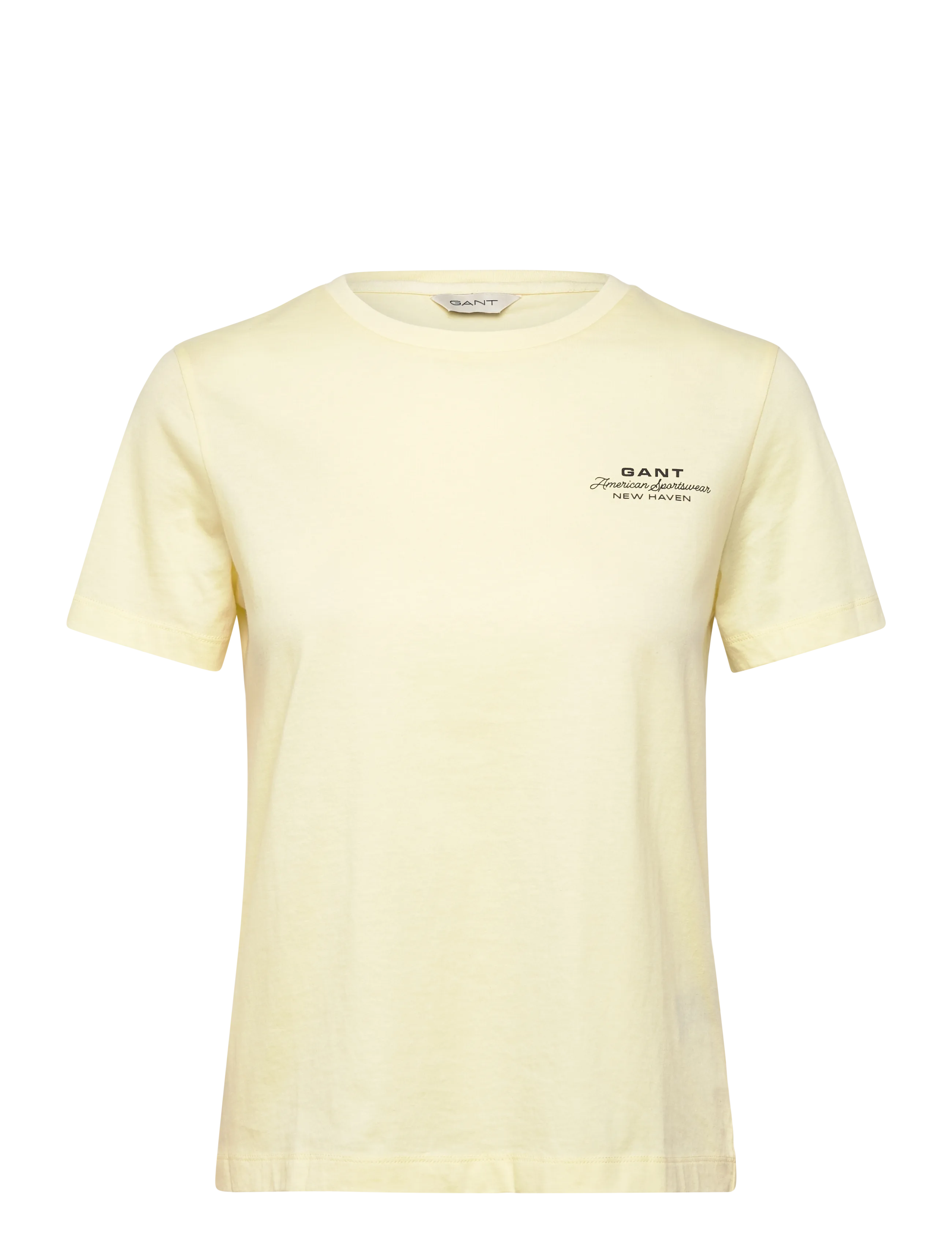 Gant REG GRAPHIC PRINT SS T-SHIRT - Riided - VANILLA YELLOW / yellow