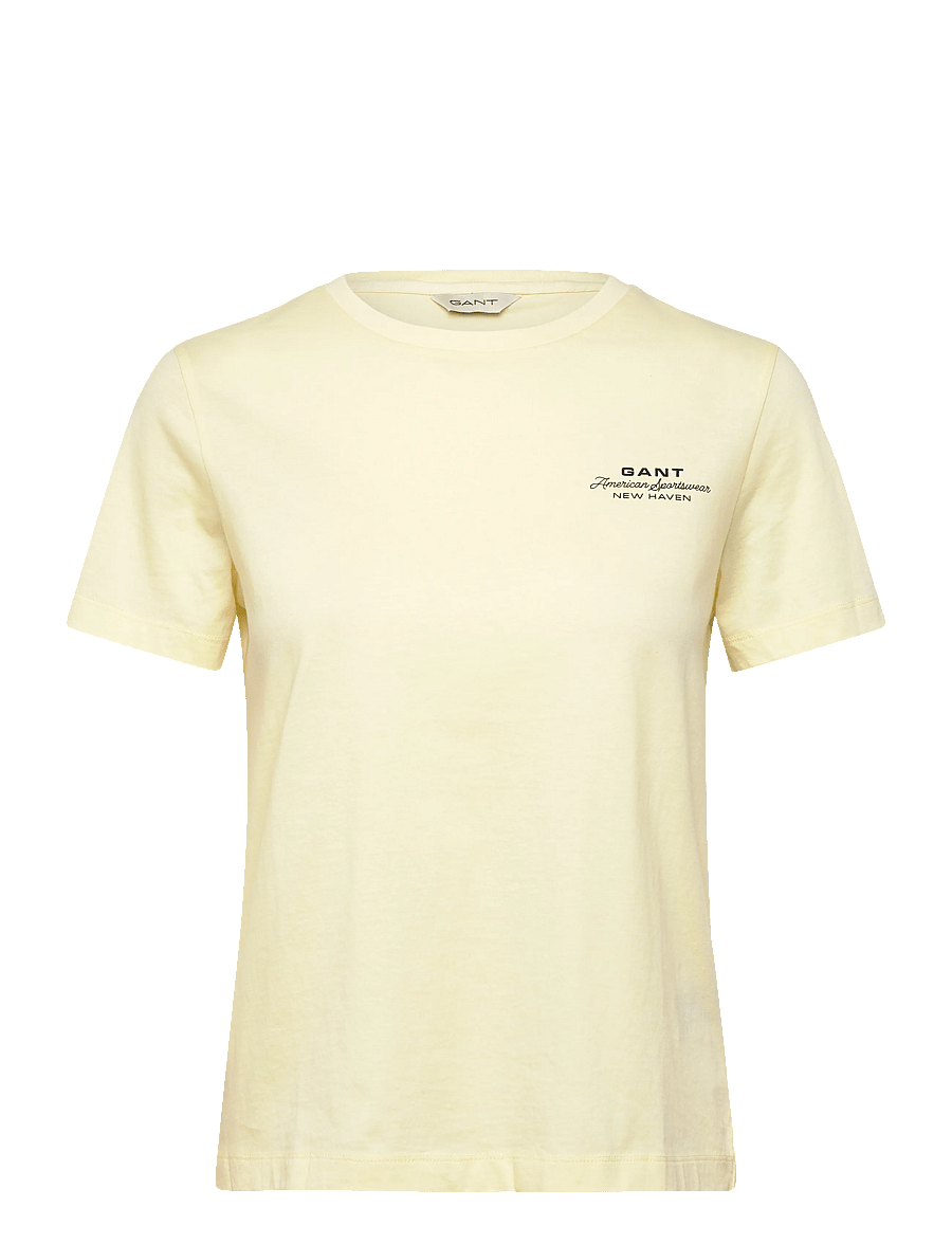 Gant - REG GRAPHIC PRINT SS T-SHIRT - t-shirts - vanilla yellow - 1