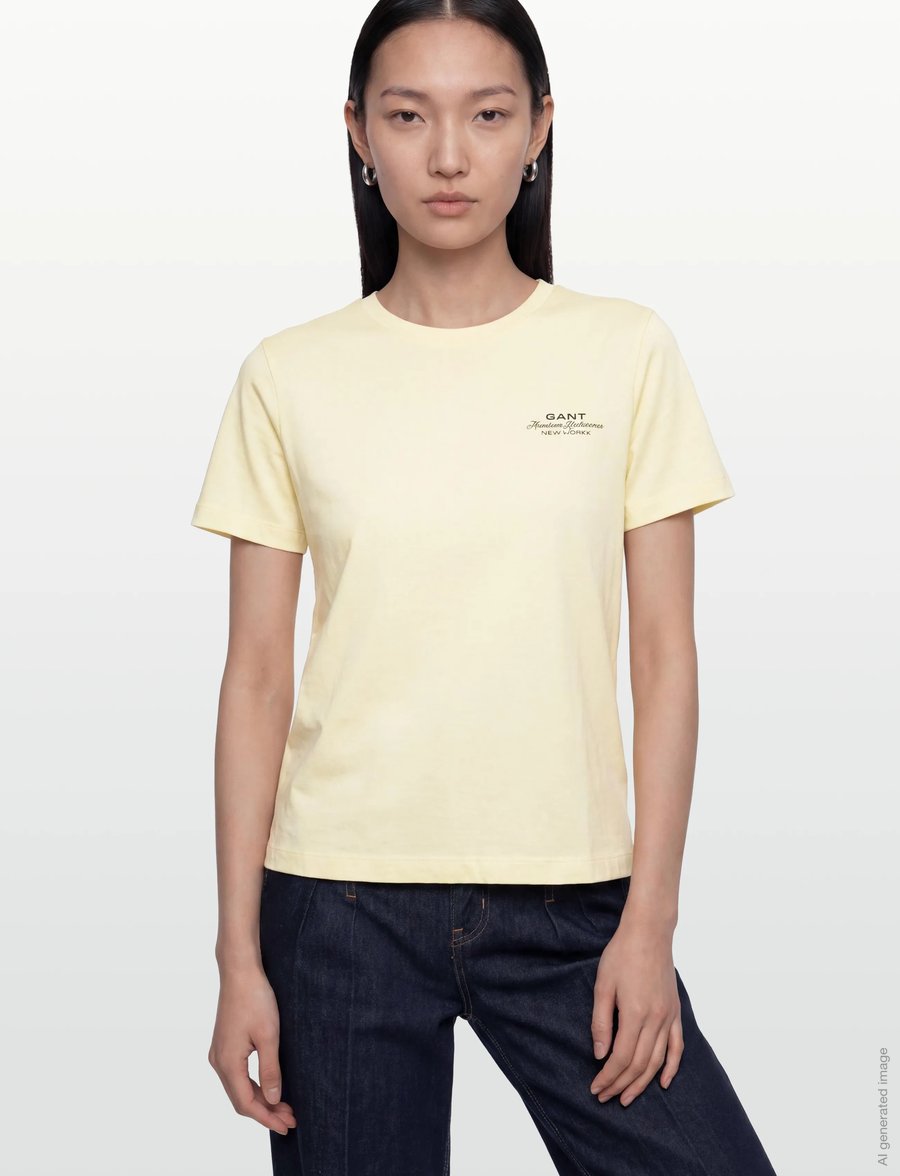 Gant - REG GRAPHIC PRINT SS T-SHIRT - t-shirts - vanilla yellow - 3