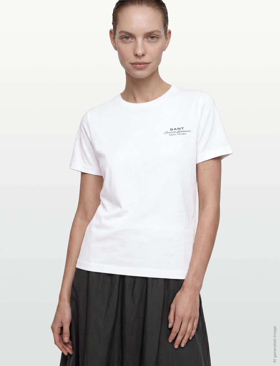 Gant - REG GRAPHIC PRINT SS T-SHIRT - t-shirts - white - 3