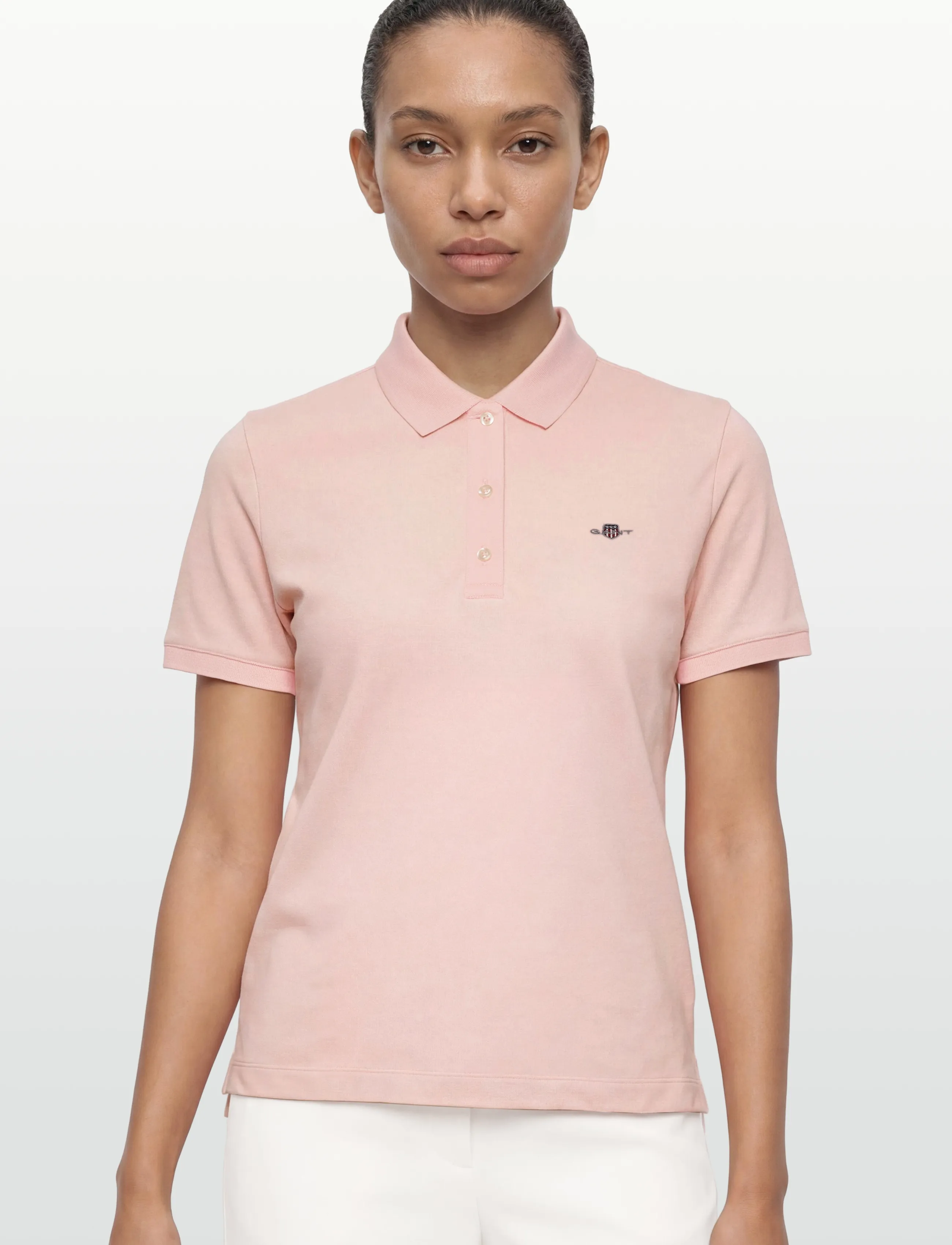 Gant - REG SHIELD SS PIQUE POLO - poloer - apricot pink - 3