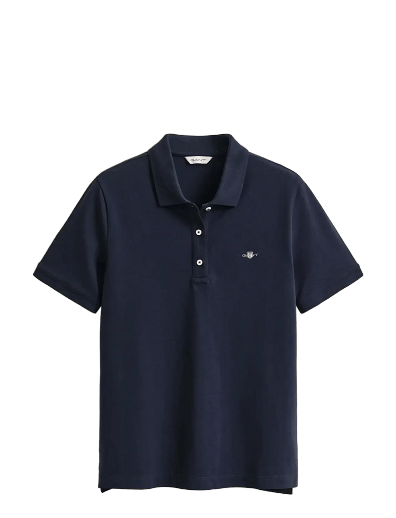 Gant - REG SHIELD SS PIQUE POLO - poloer - evening blue - 1