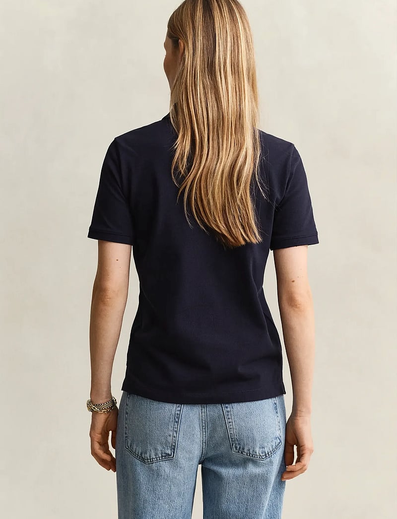 Gant - REG SHIELD SS PIQUE POLO - poloer - evening blue - 2