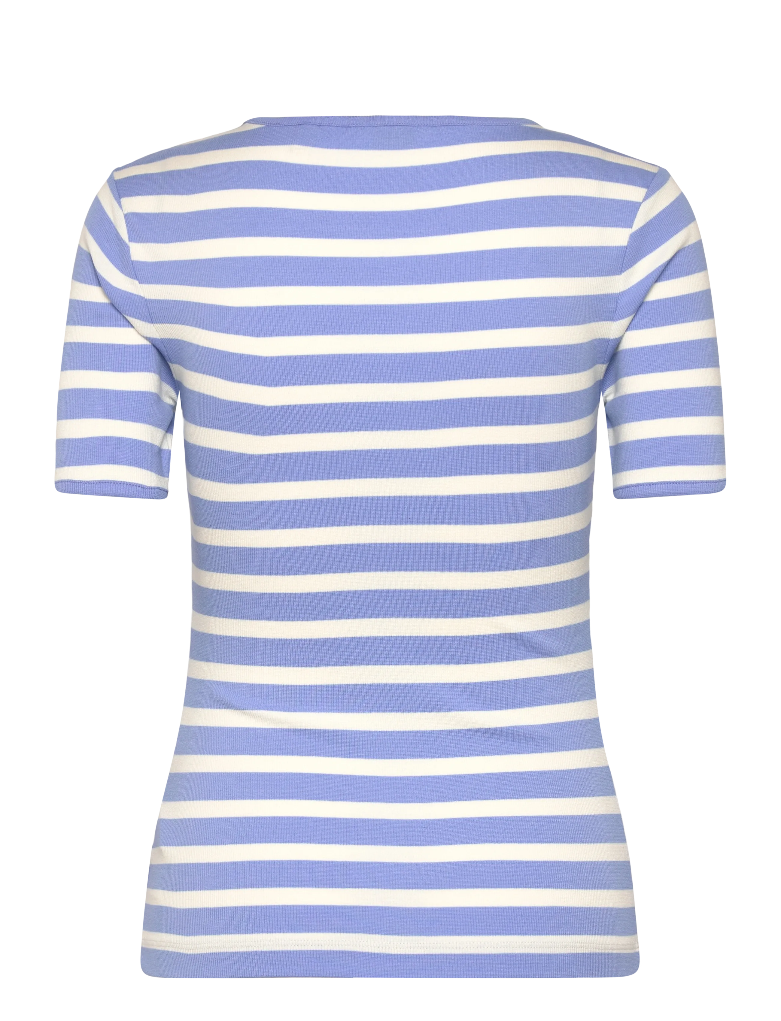 Gant - STRIPED RIBBED SS T-SHIRT - t-shirts - hydrangea blue - 2