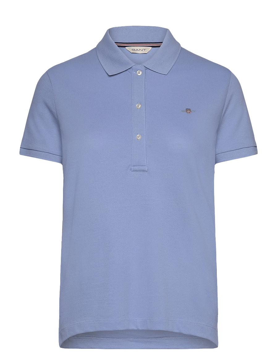 Gant - REG SHIELD LOGO SS PIQUE - poloshirts - clear sky - 0
