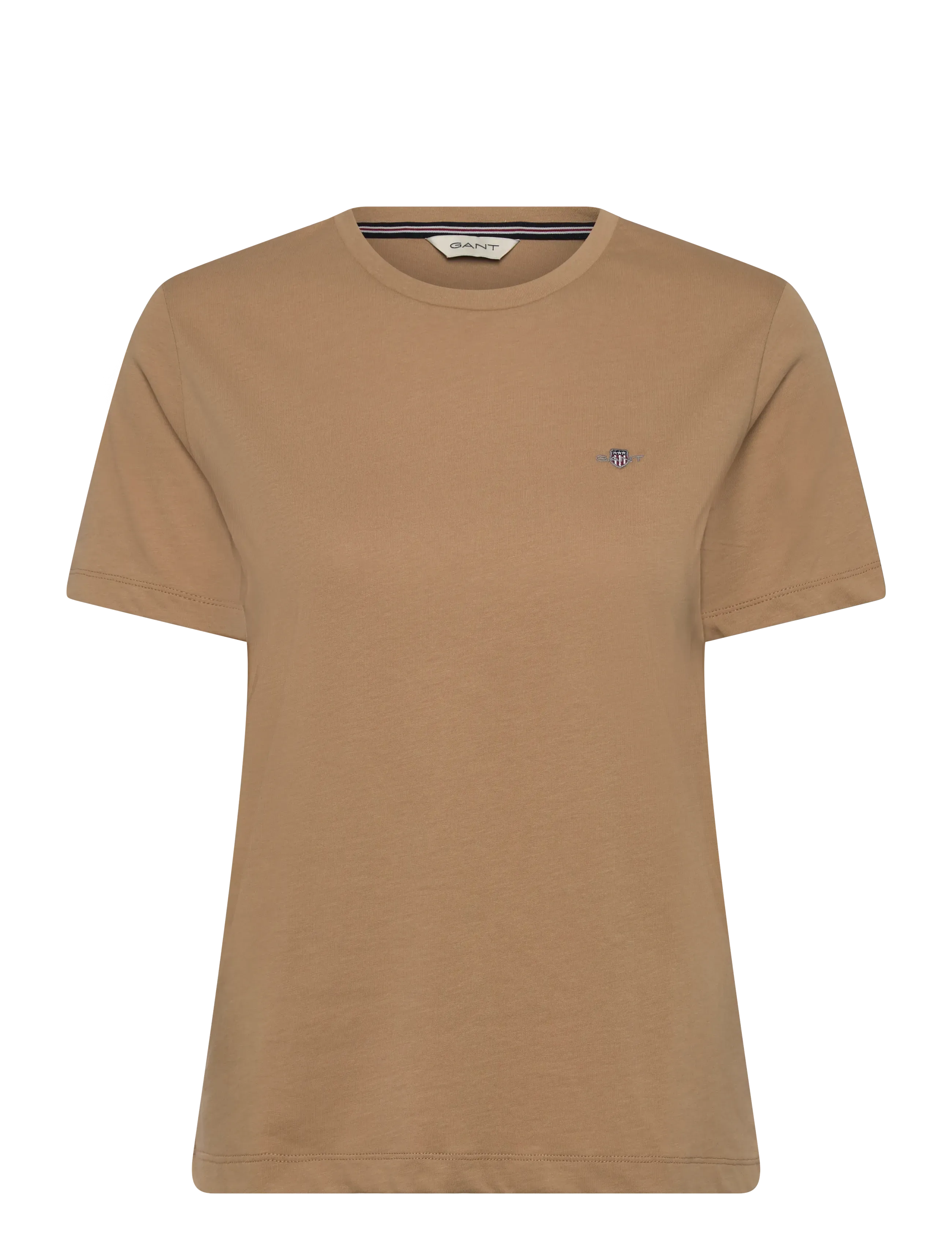 Gant REG SHIELD LOGO SS T-SHIRT - Kläder - CARAMEL BEIGE / beige