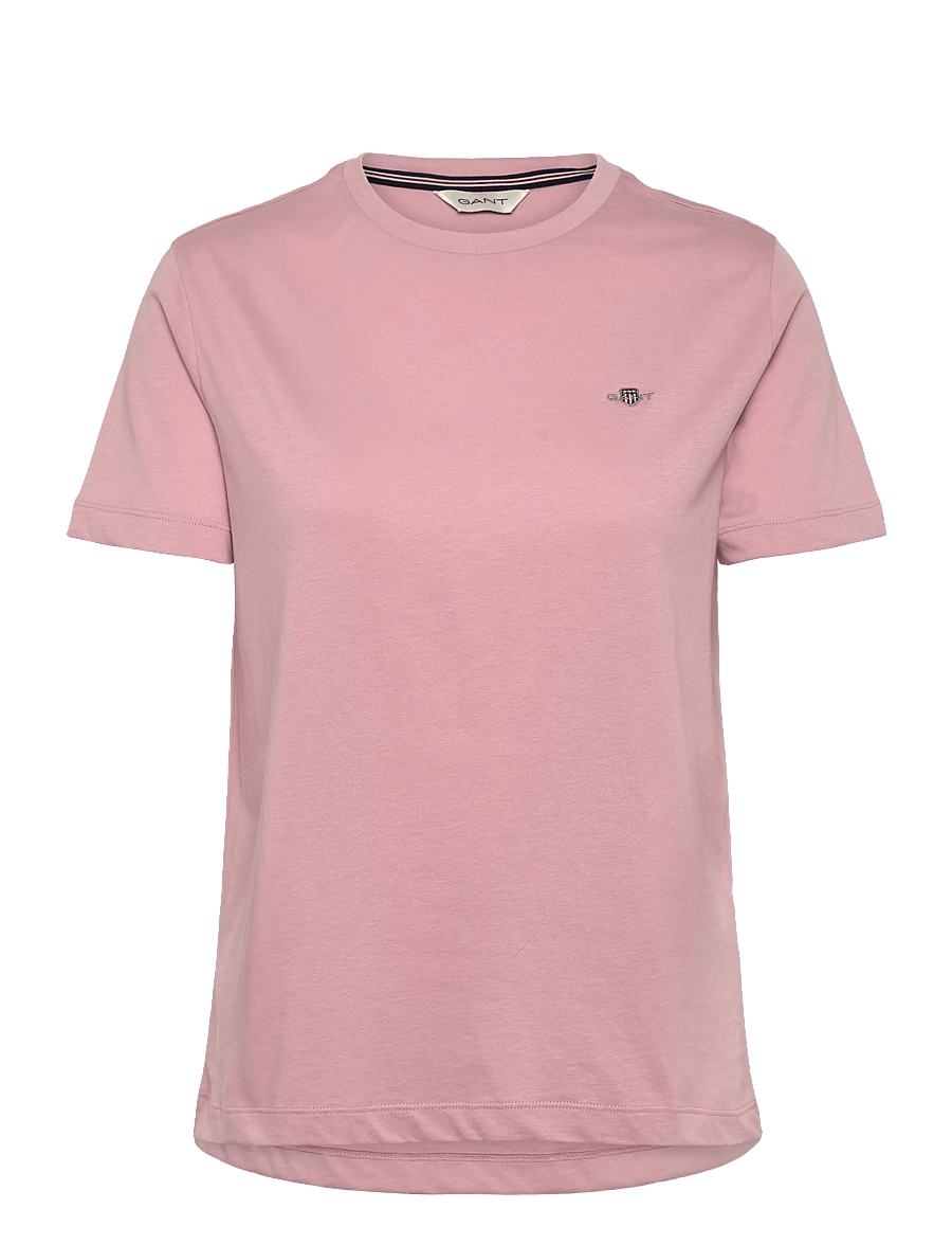 Gant - REG SHIELD LOGO SS T-SHIRT - t-shirts - dusty pink - 0
