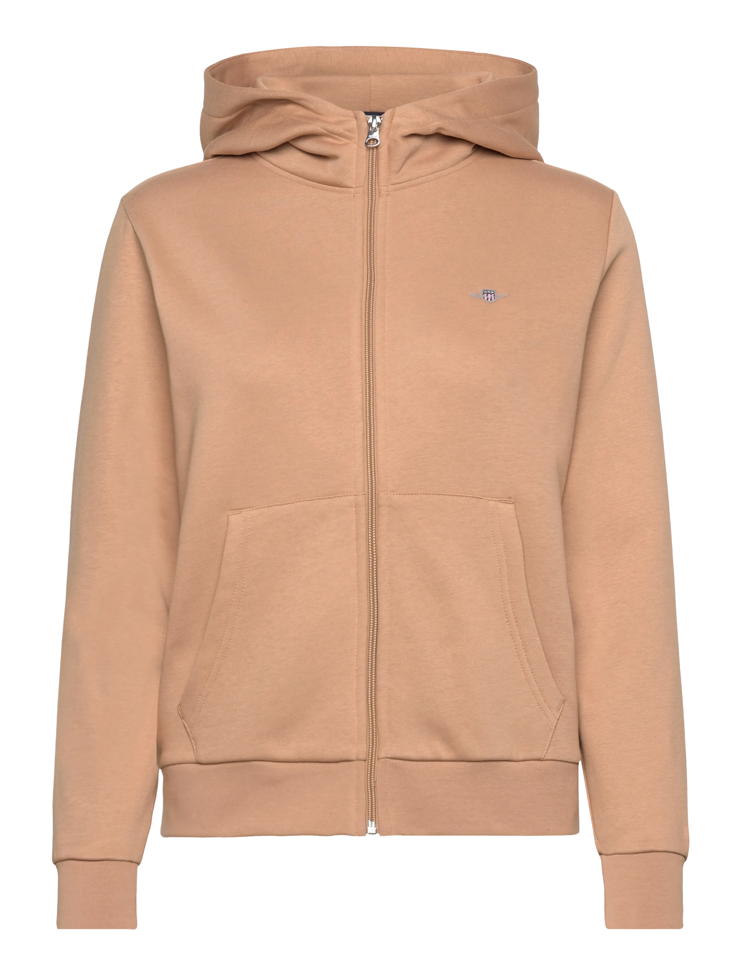 REG SHIELD LOGO ZIP HOODIE - CARAMEL BEIGE