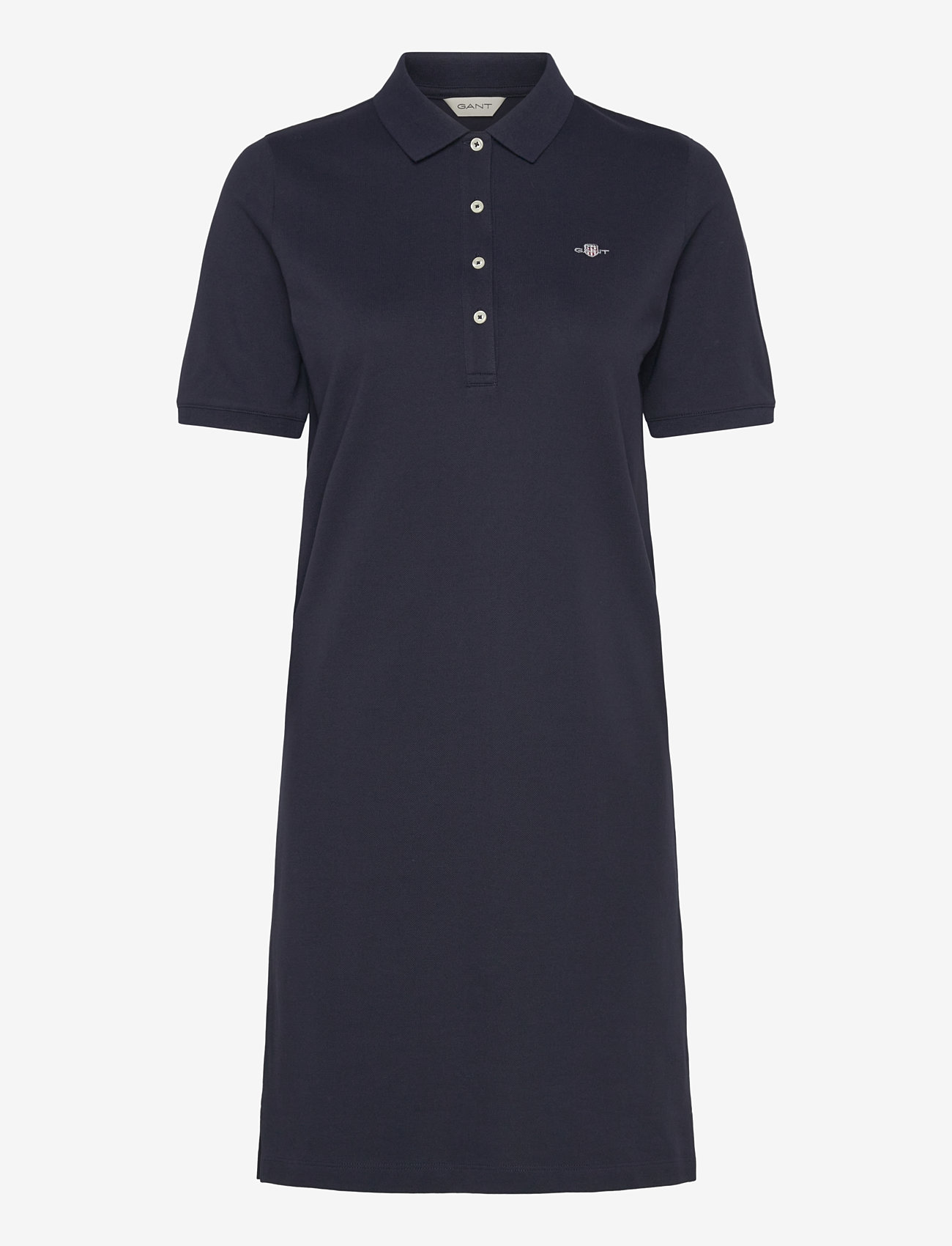 GANT - SHIELD SS PIQUE POLO DRESS - kurze kleider - evening blue - 1