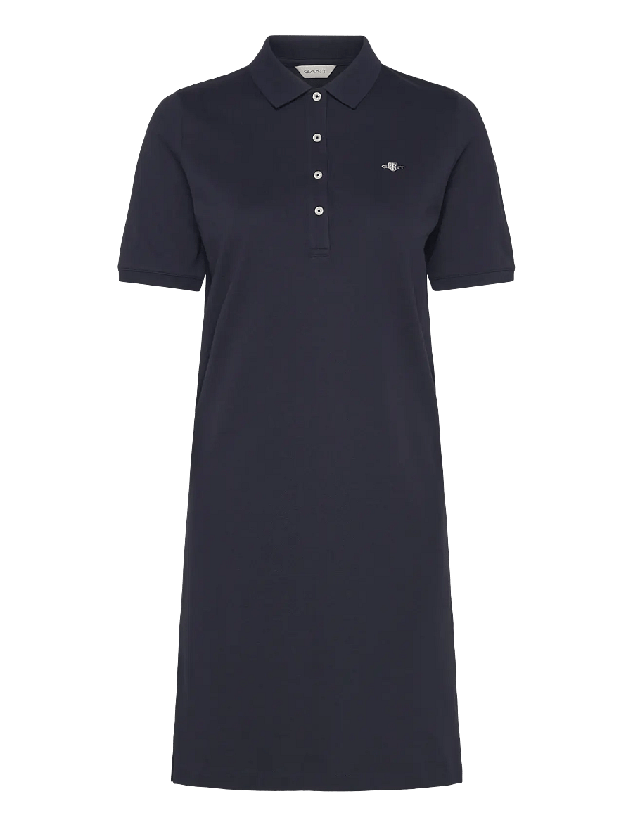 Gant - SHIELD SS PIQUE POLO DRESS - kurze kleider - evening blue - 1