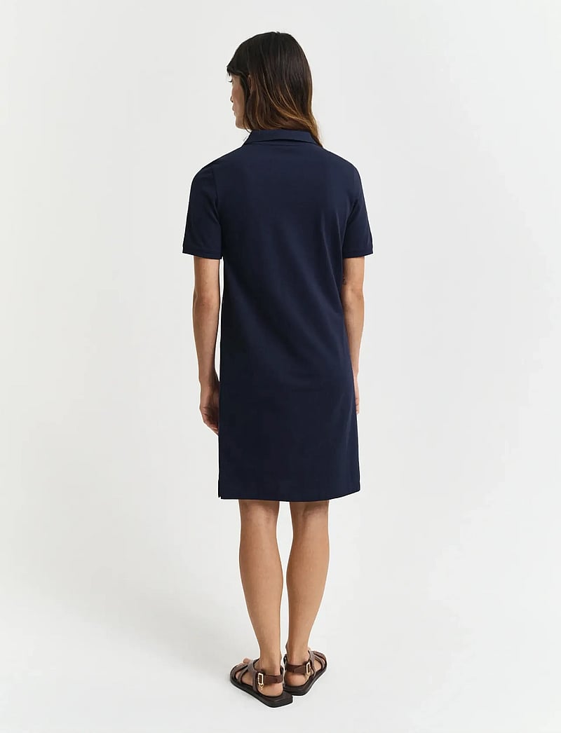 GANT - SHIELD SS PIQUE POLO DRESS - kurze kleider - evening blue - 3