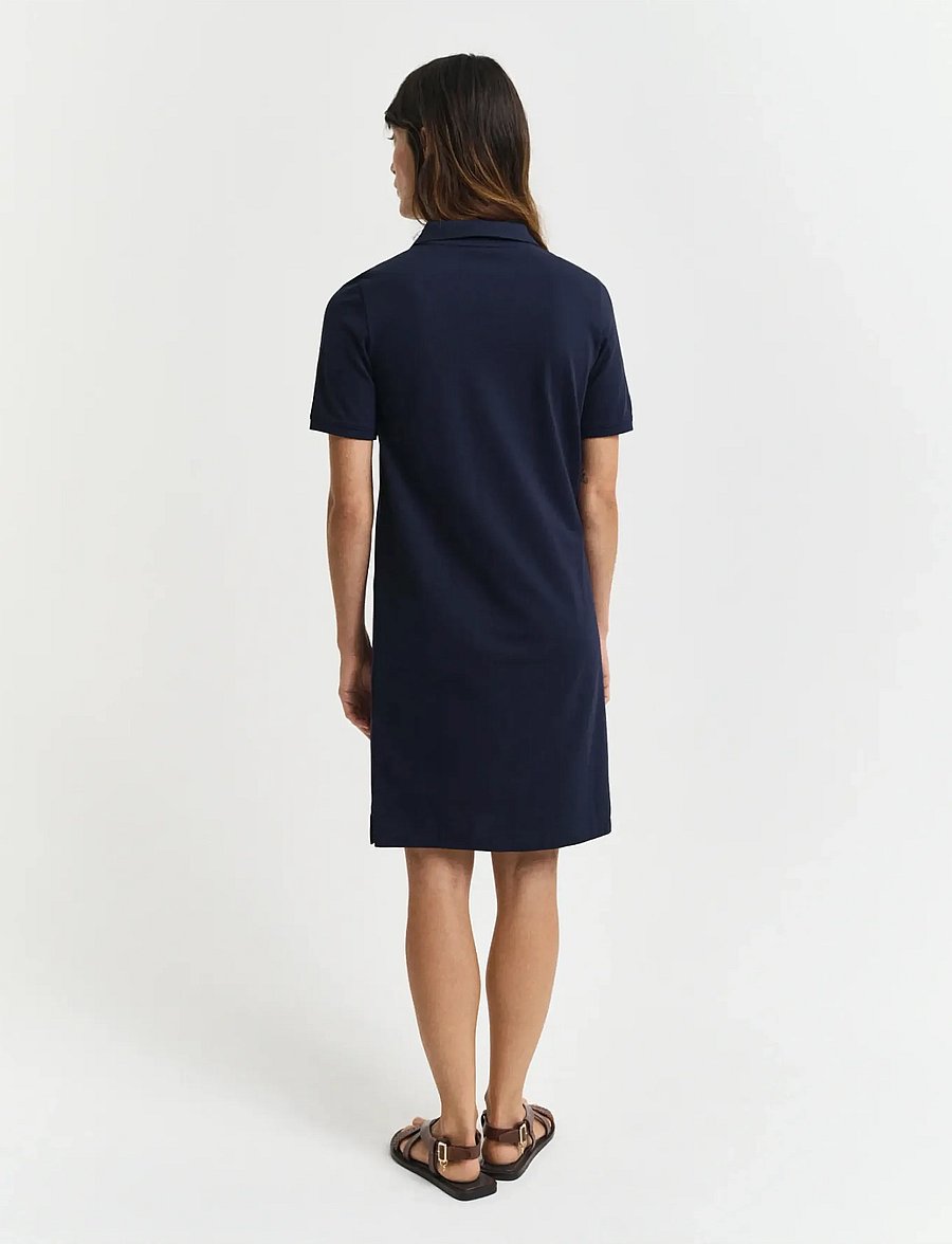 Gant - SHIELD SS PIQUE POLO DRESS - kurze kleider - evening blue - 3