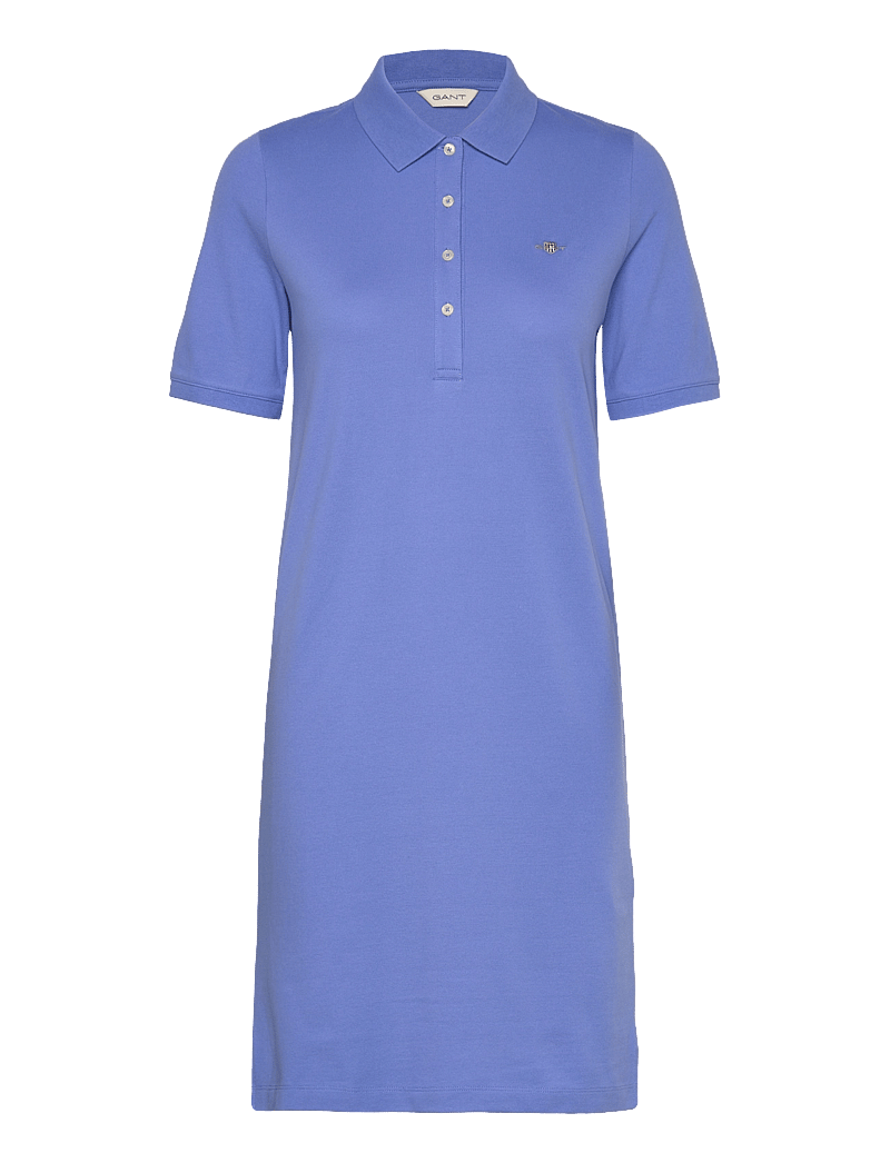 GANT - SHIELD SS PIQUE POLO DRESS - short dresses - perfect blue - 0