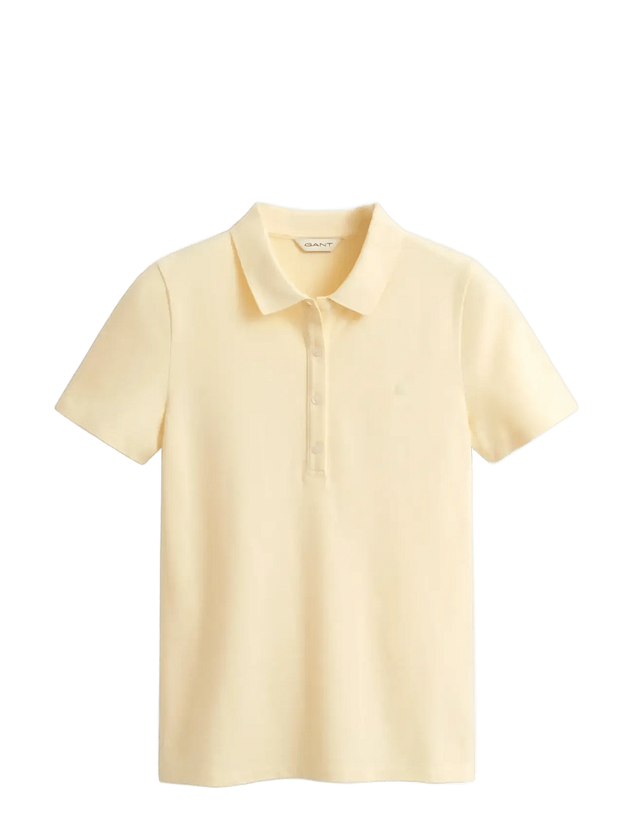 Gant - Slim Polo Shirt - poloshirts - vanilla yellow - 1