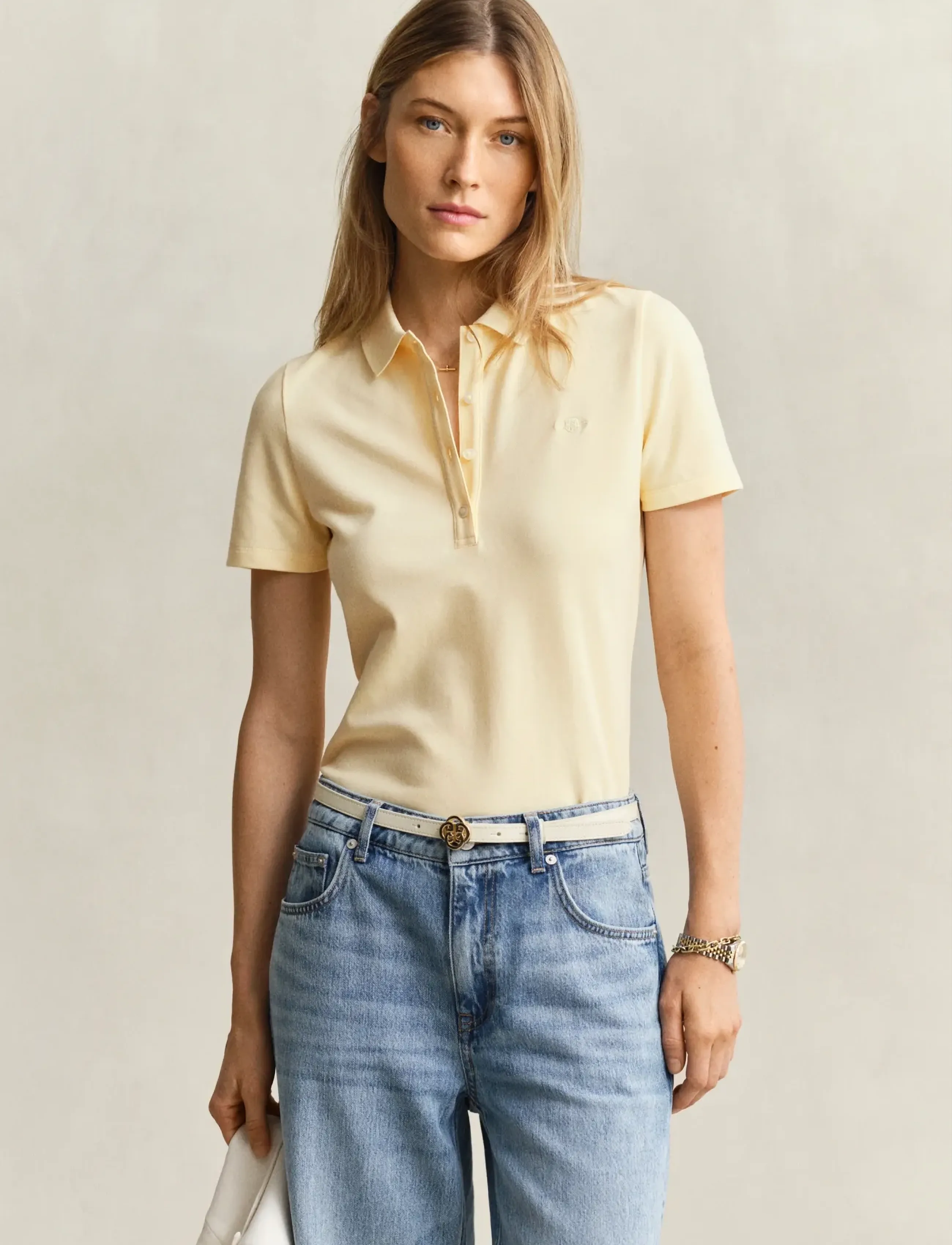 Gant Slim Polo Shirt, 3XL, Yellow, T-Shirts & Toppe > Kortærmede, Dame