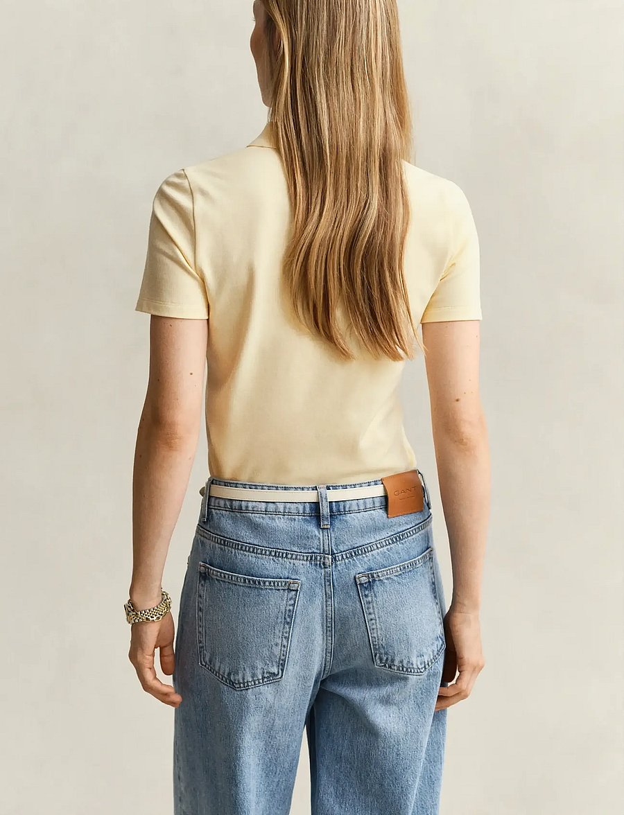 Gant - Slim Polo Shirt - poloshirts - vanilla yellow - 2
