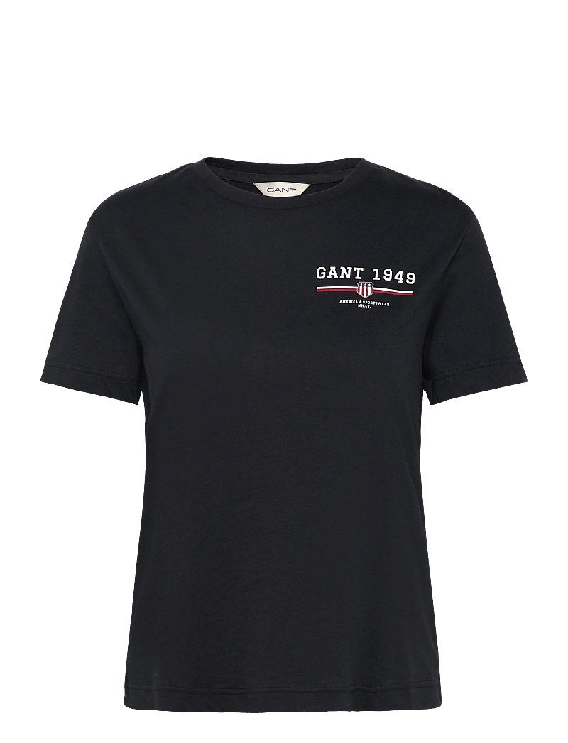 GANT - REG GRAPHIC SS T-SHIRT - t-shirts - black - 0