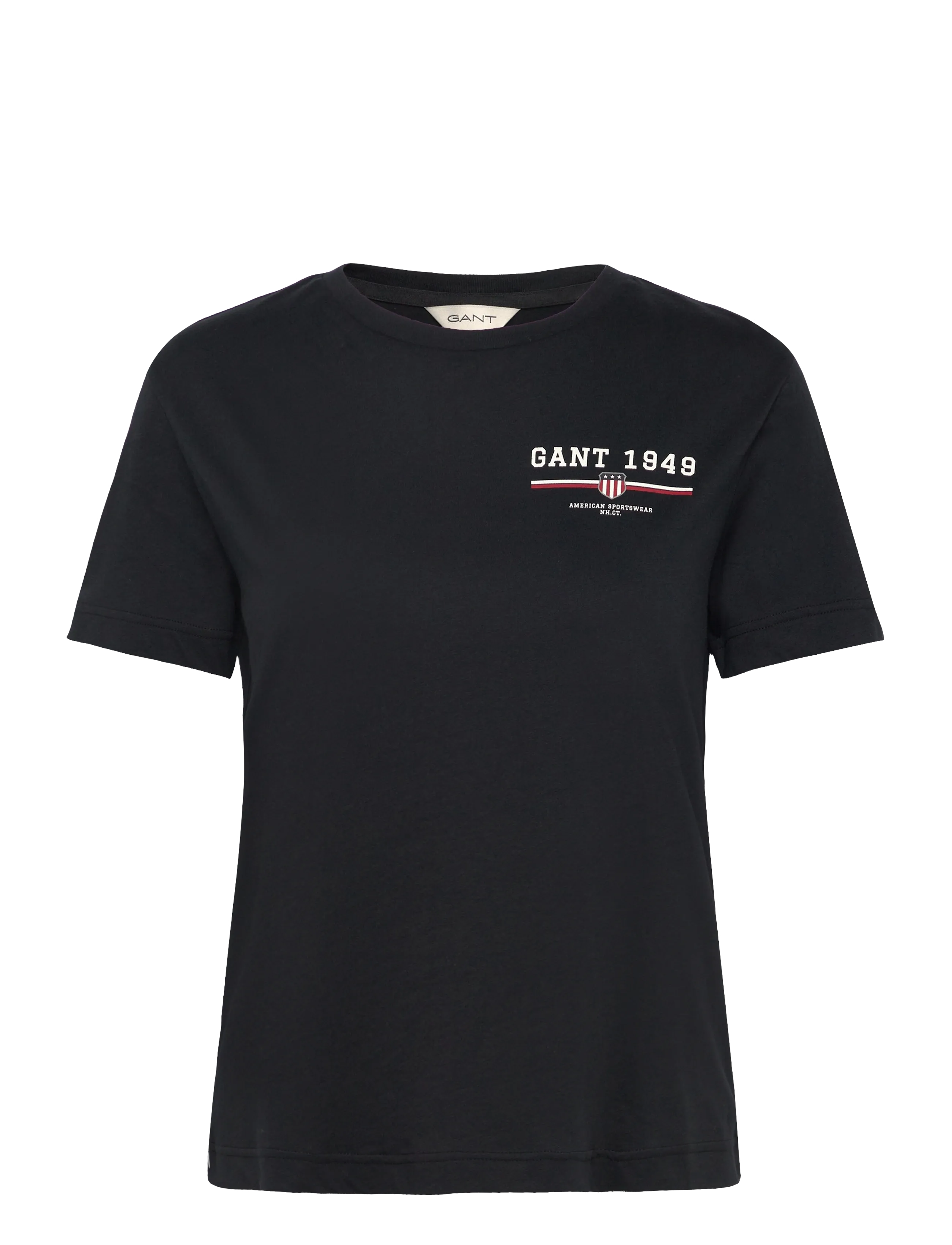 Gant REG GRAPHIC SS T-SHIRT - Kampagne - BLACK / black