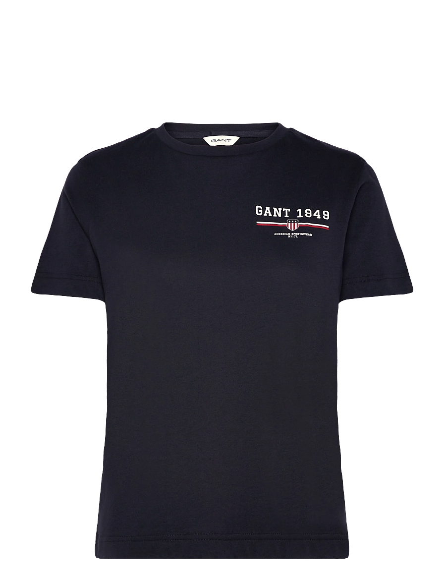 Gant - REG GRAPHIC SS T-SHIRT - t-shirts - evening blue - 0