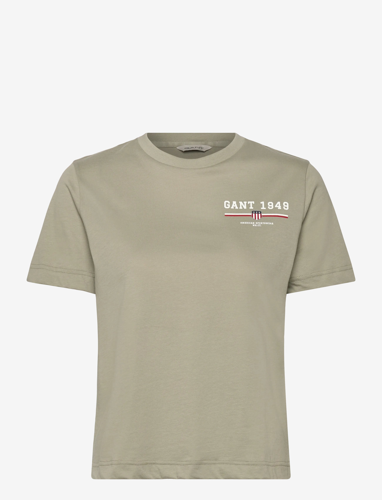 GANT - REG GRAPHIC SS T-SHIRT - t-shirts - faded sage - 0