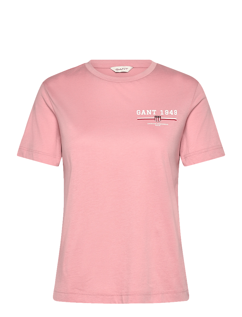 GANT - REG GRAPHIC SS T-SHIRT - t-shirts - summer rose - 0