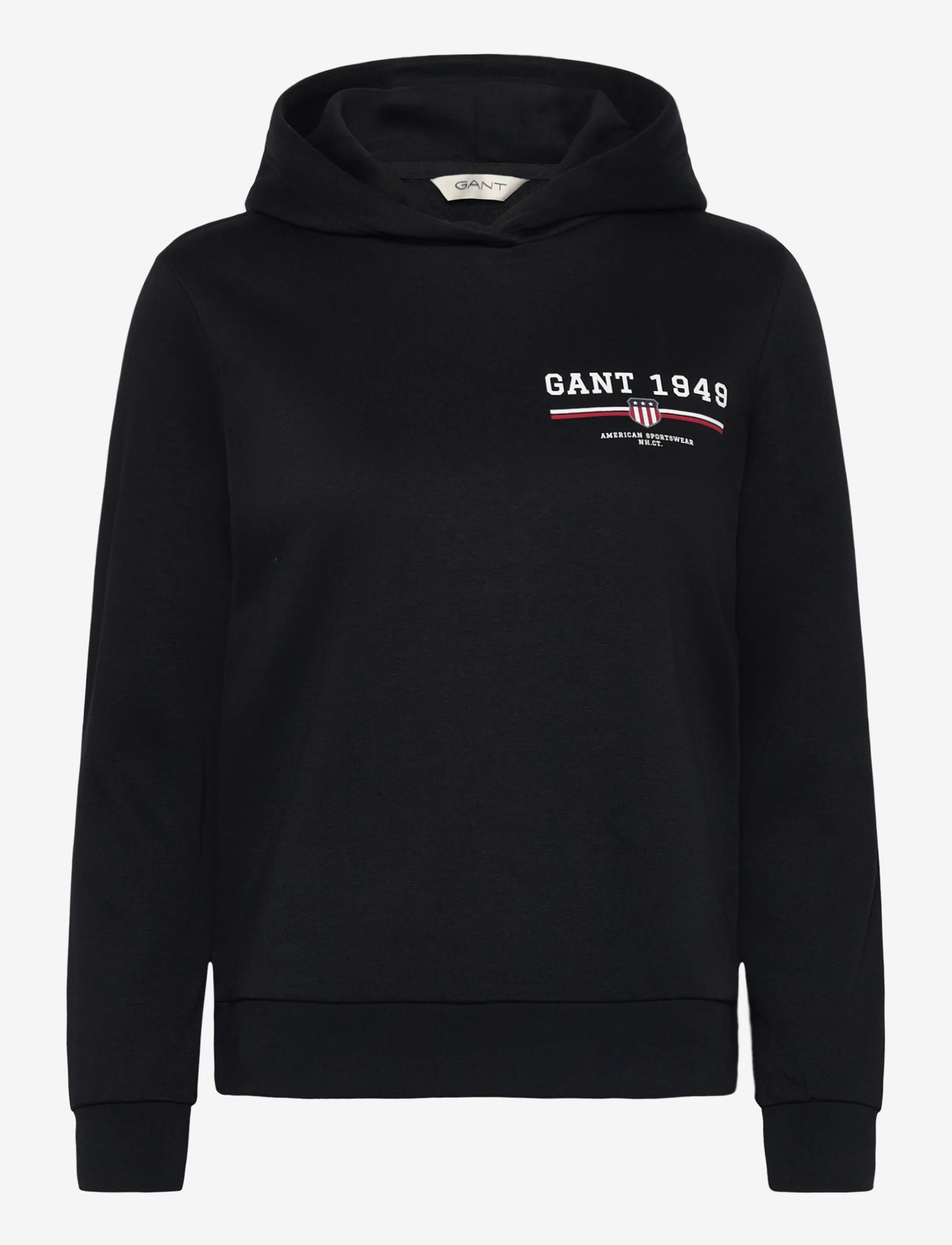 GANT - REG GRAPHIC HOODIE - hoodies - black - 0