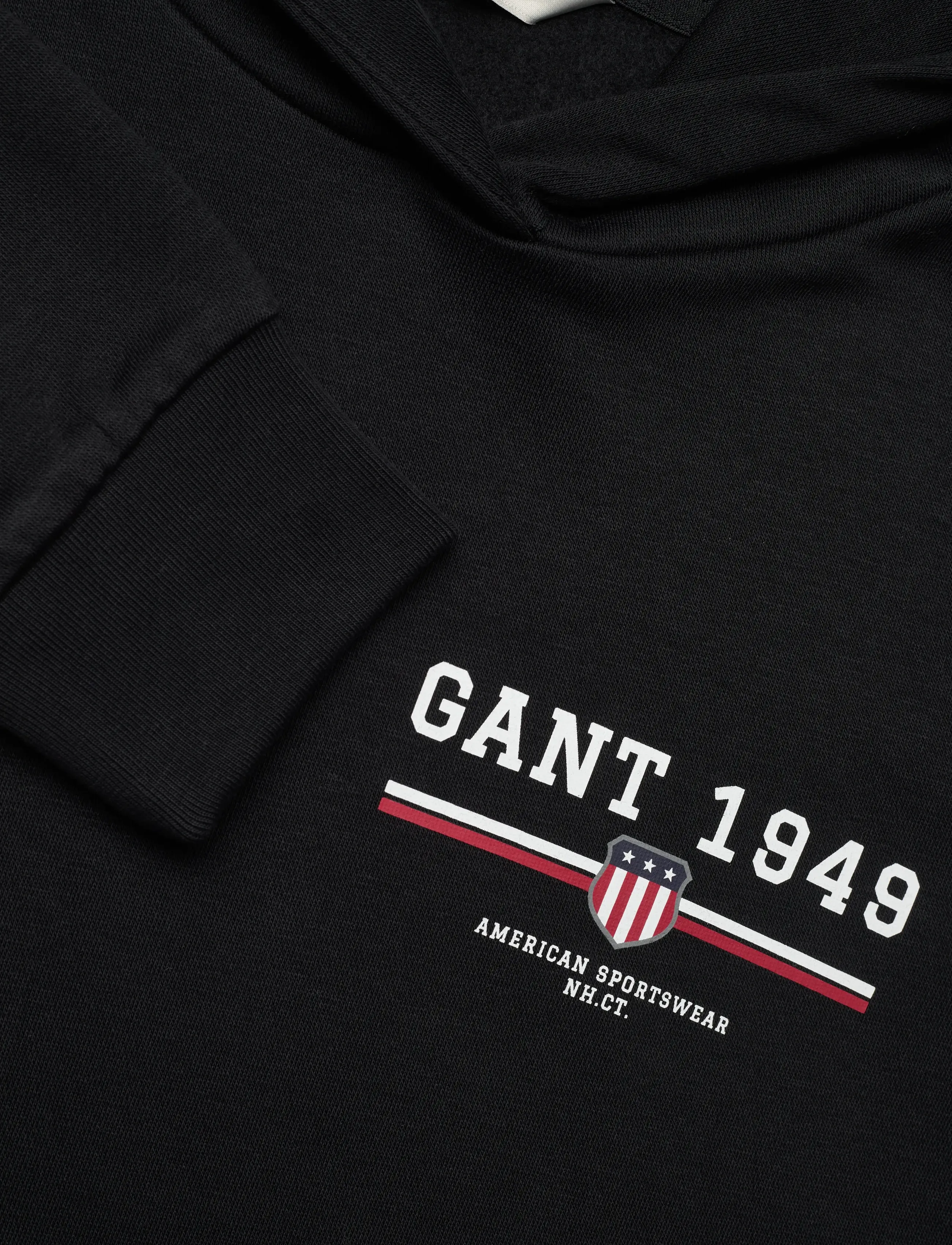 Gant - REG GRAPHIC HOODIE - hættetrøjer - black - 2