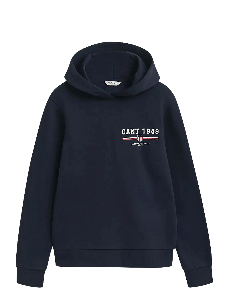 GANT - REG GRAPHIC HOODIE - kapuzenpullover - evening blue - 0