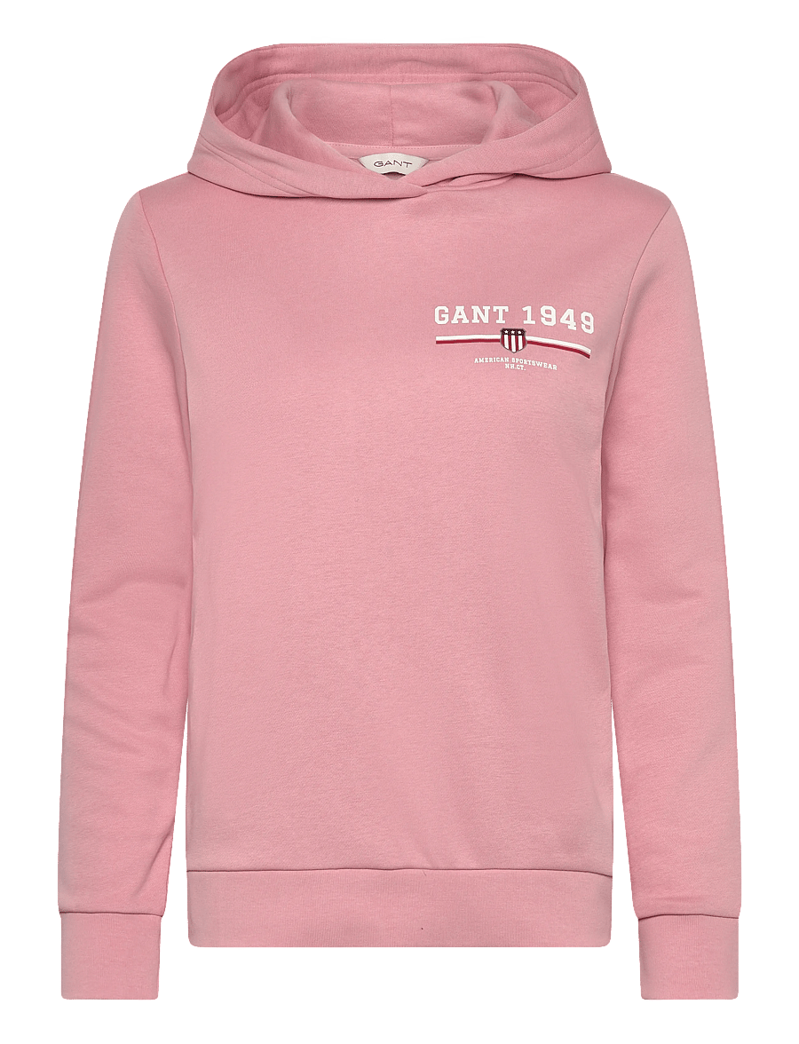 Gant - REG GRAPHIC HOODIE - hoodies - summer rose - 0