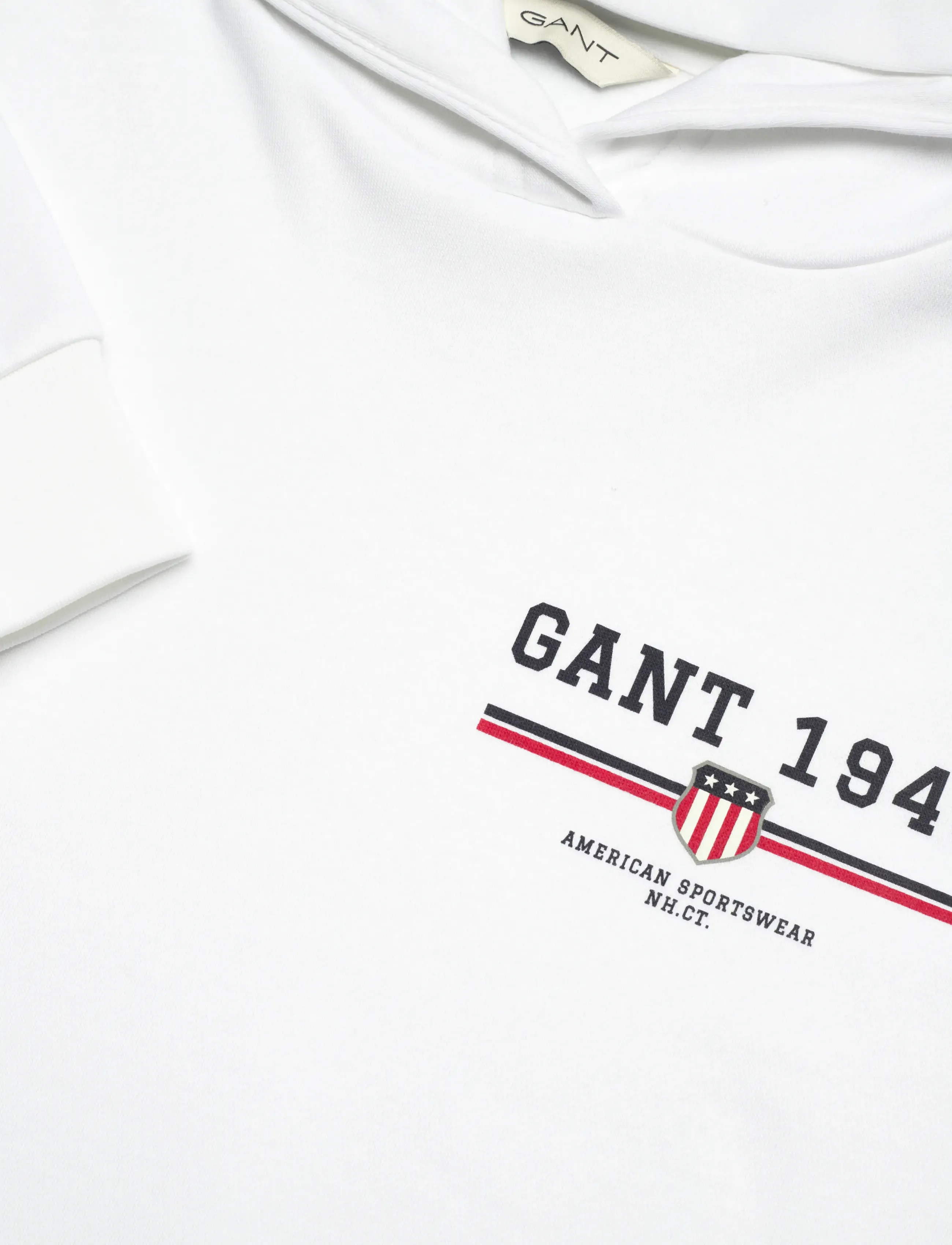 Gant - REG GRAPHIC HOODIE - hættetrøjer - white - 2