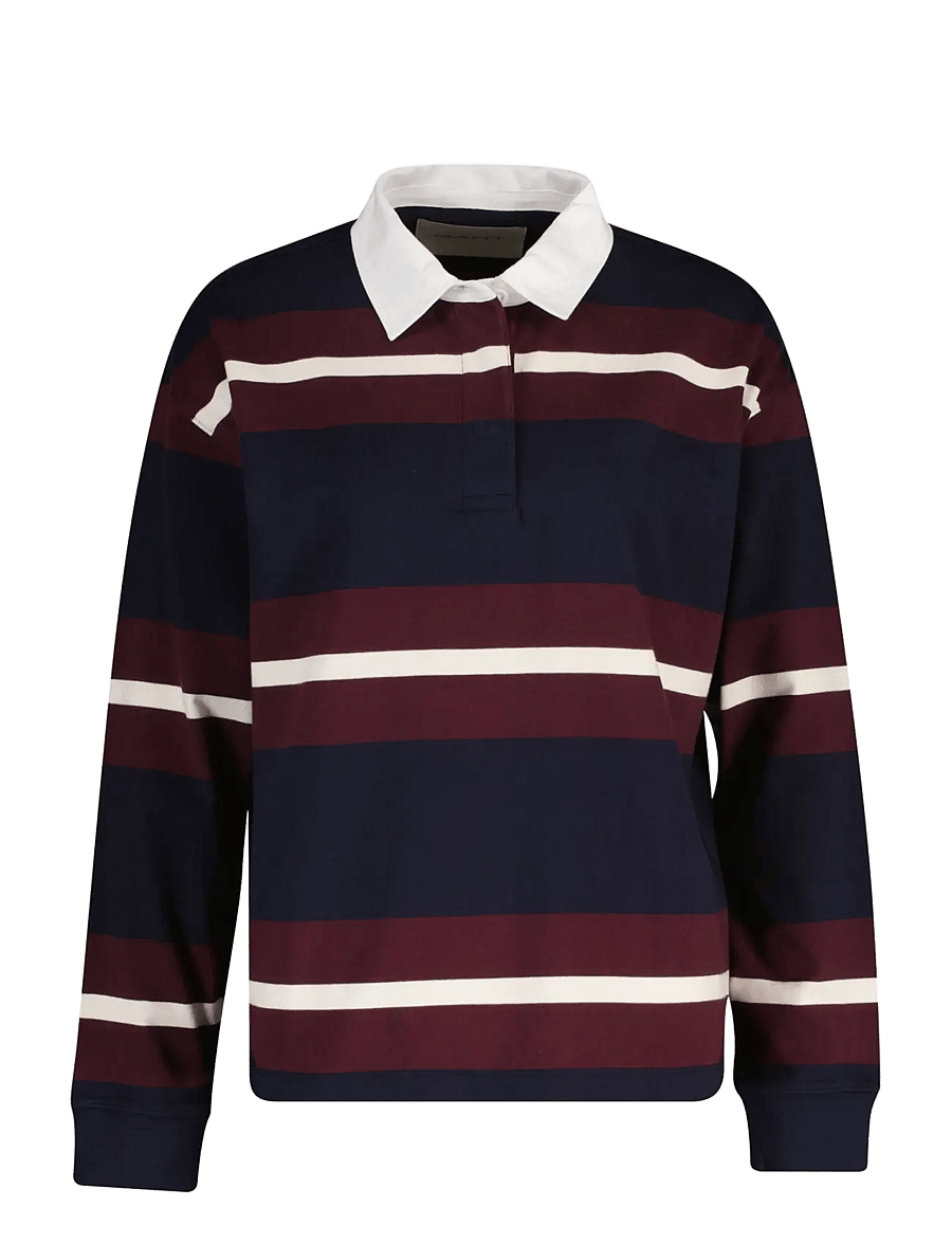 Gant - STRIPED HEAVY RUGGER - polosärgid - evening blue - 1