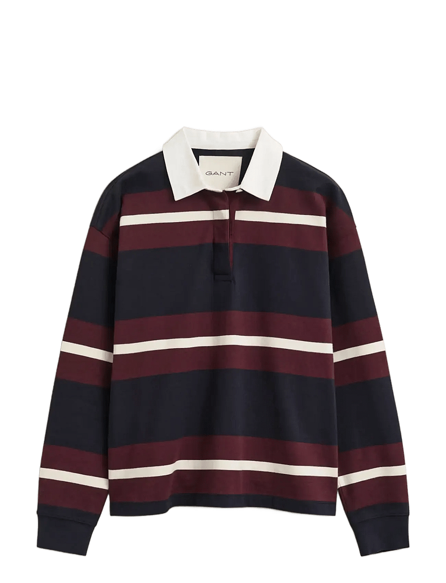 Gant - STRIPED HEAVY RUGGER - polo shirts - evening blue - 1