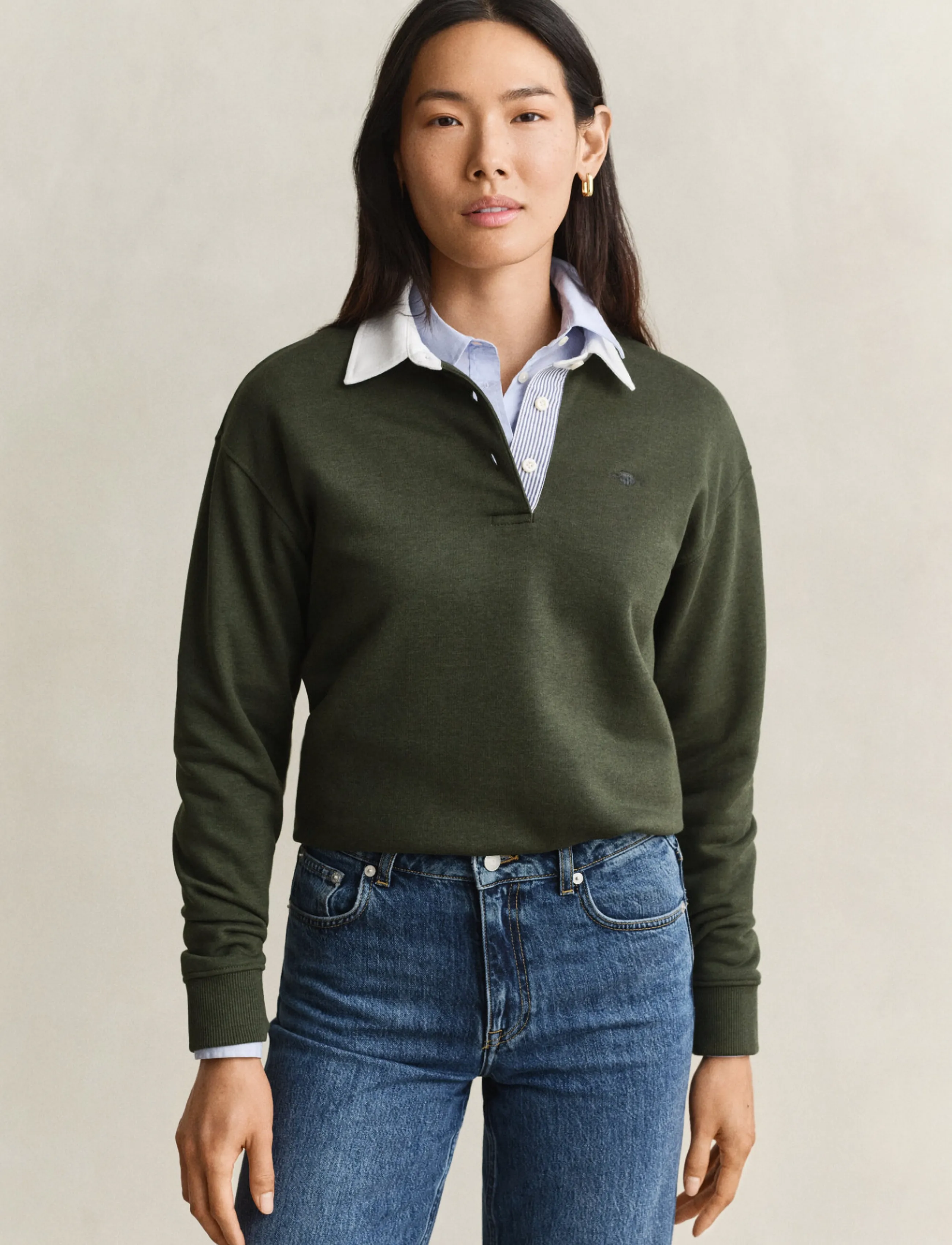 Gant - RUGGER SWEAT - mossy green - 0