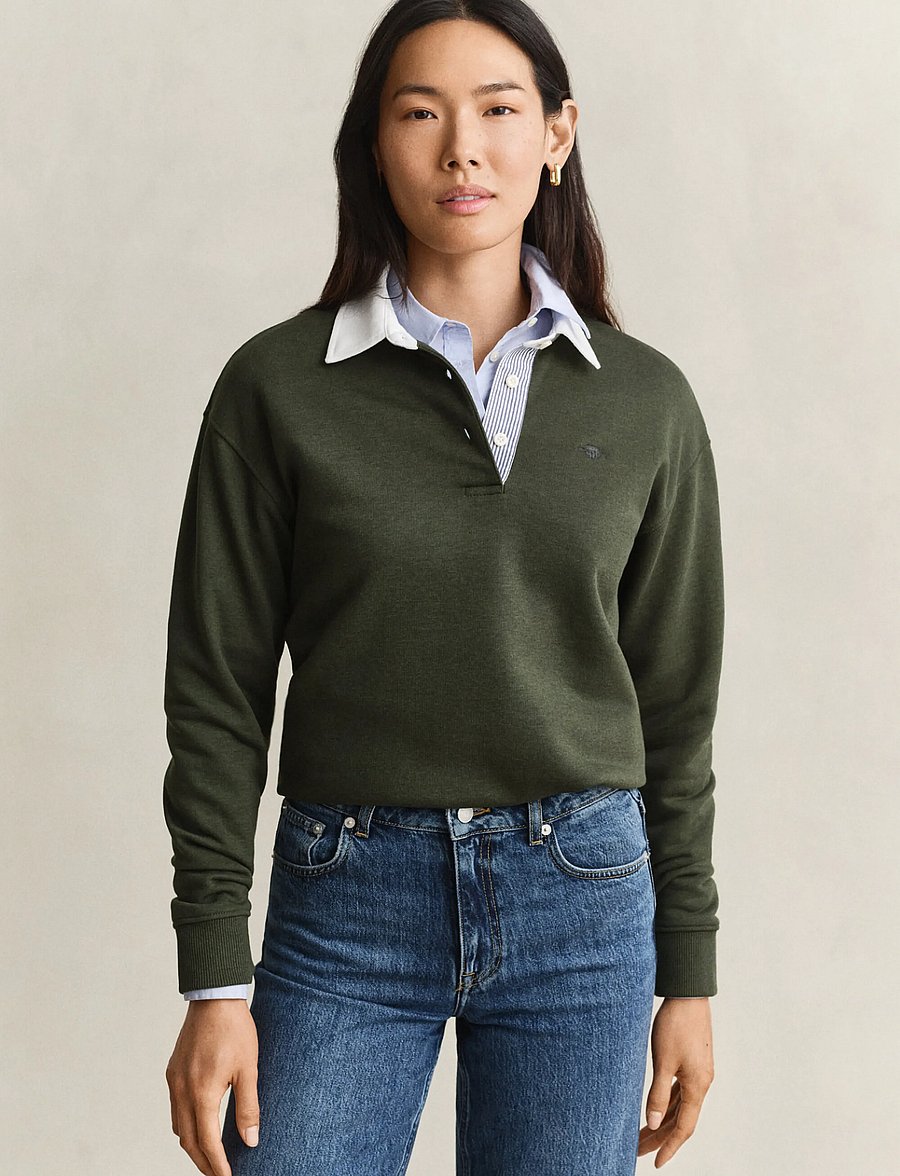 Gant - RUGGER SWEAT - mossy green - 0