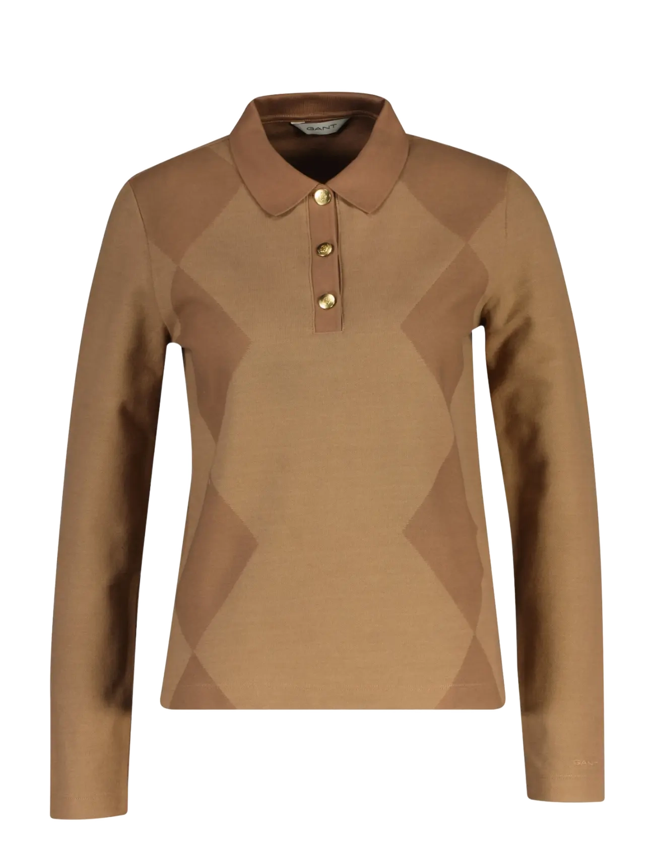 Gant - REG ARGYLE LS PIQUE POLO - polosärgid - caramel brown - 1