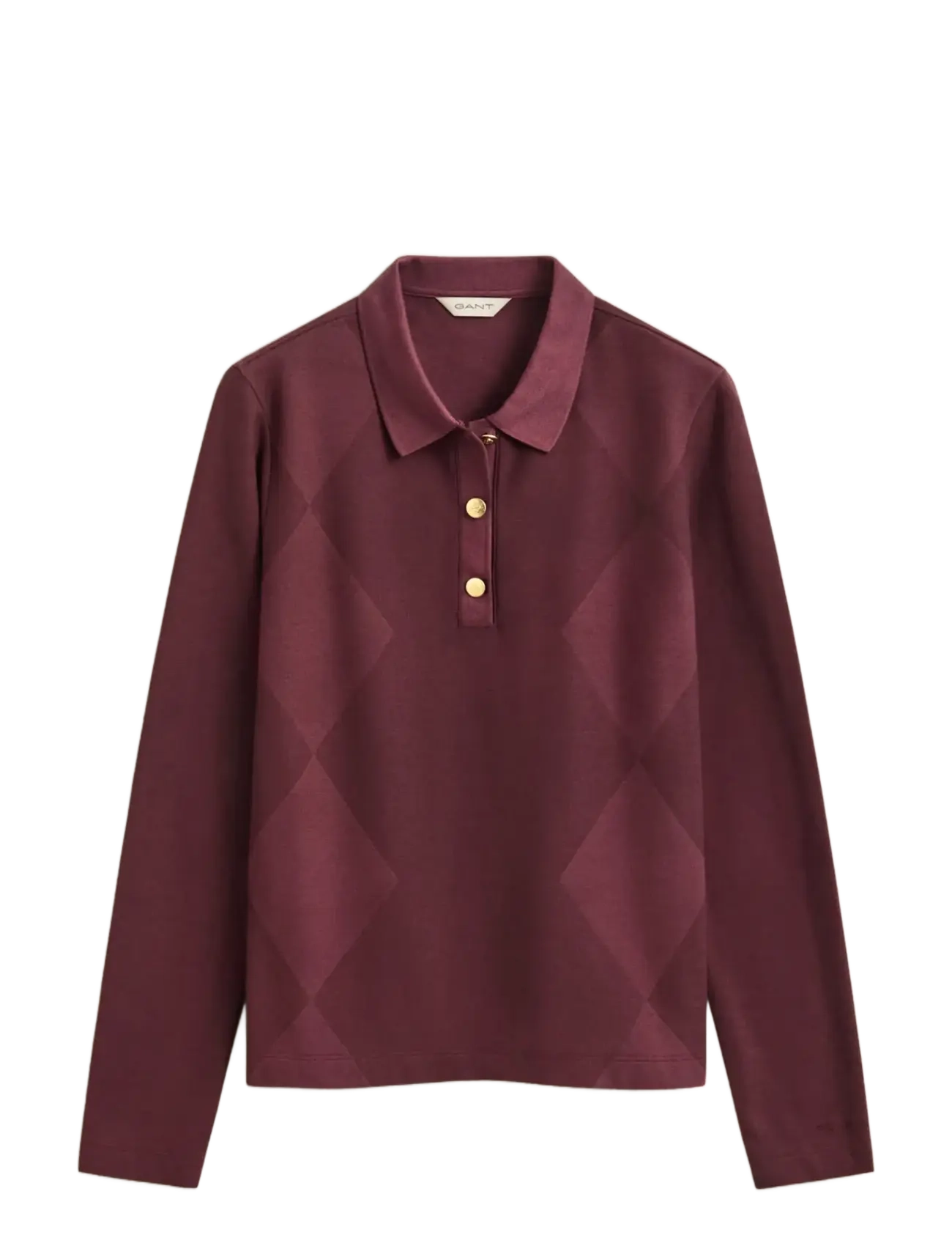 Gant REG ARGYLE LS PIQUE POLO - Polo Shirts - DARKENED WINE / burgundy
